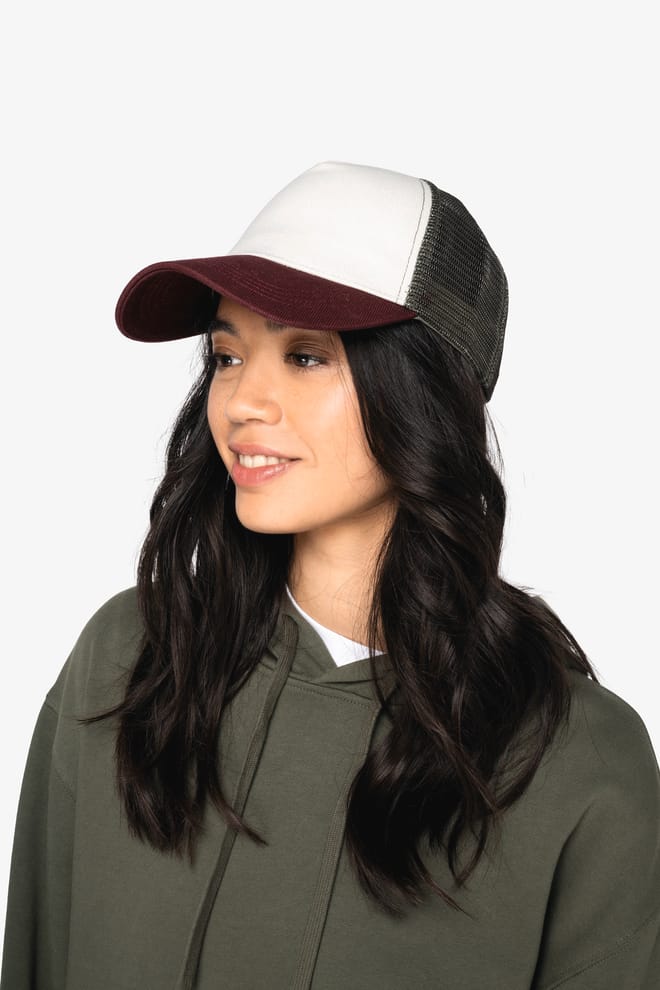 Cappellino Trucker unisex ecosostenibile a 5 pannelli