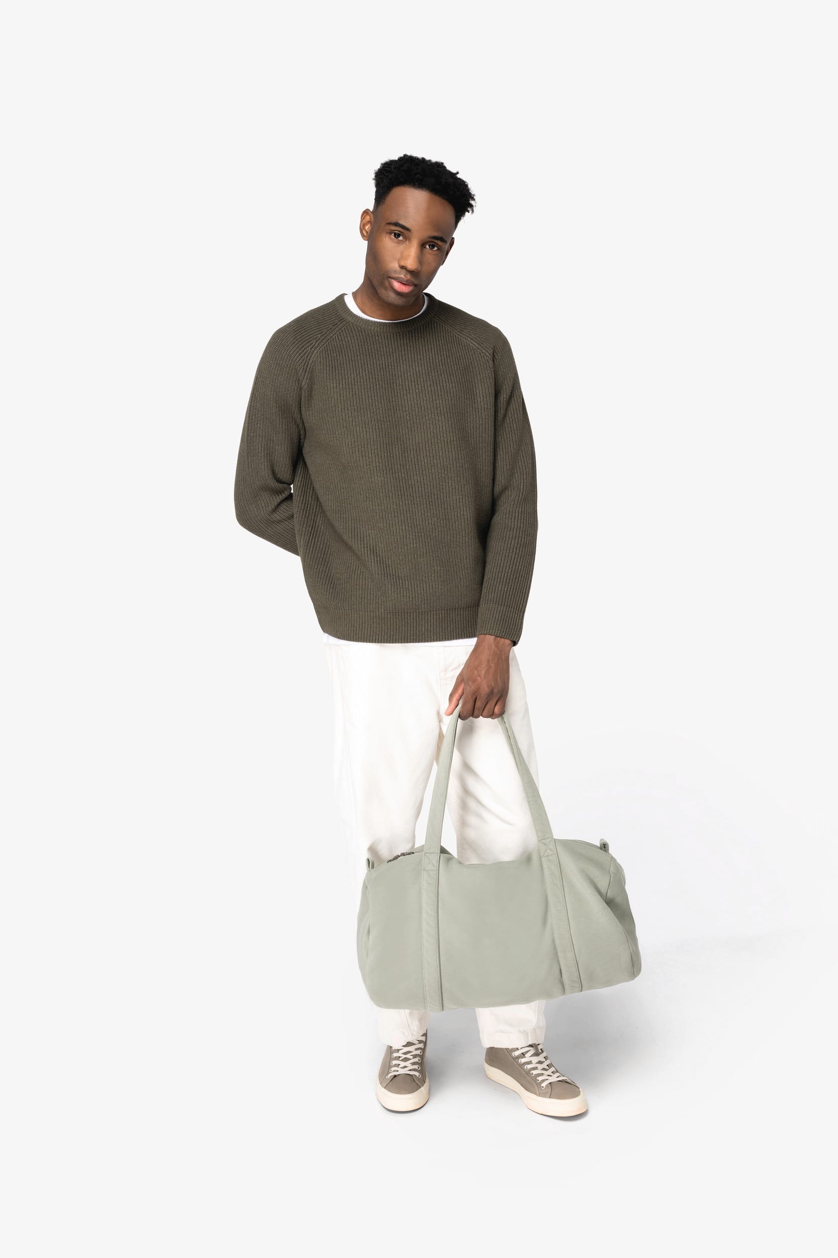 Saco cilíndrico em malha de sweat