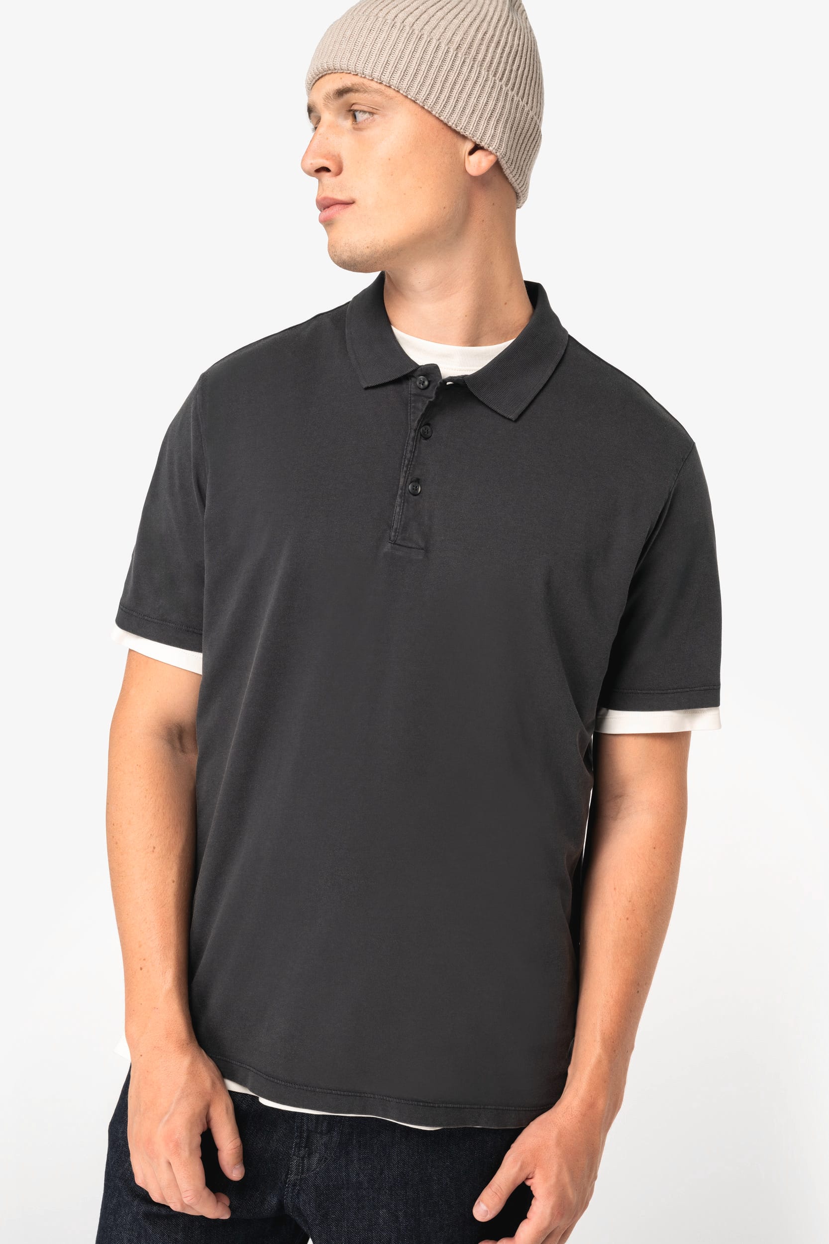 Polo écoresponsable délavé en jersey homme - Image 4