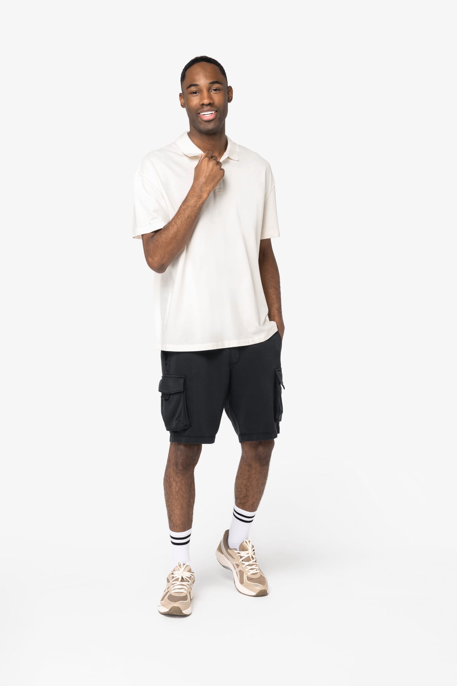 Ecologische herenpolo van piquétricot met afhangende schouders