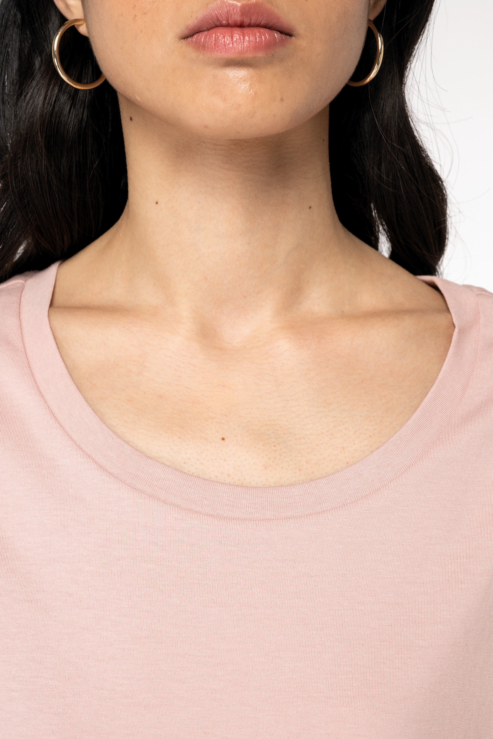 Ecologisch dames t-shirt met mouwen met omslag