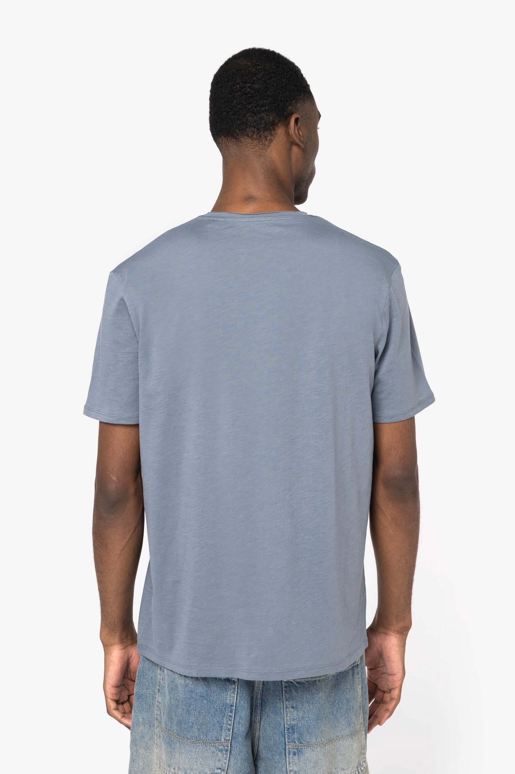 T-shirt eco-responsável slub sem acabamento de homem