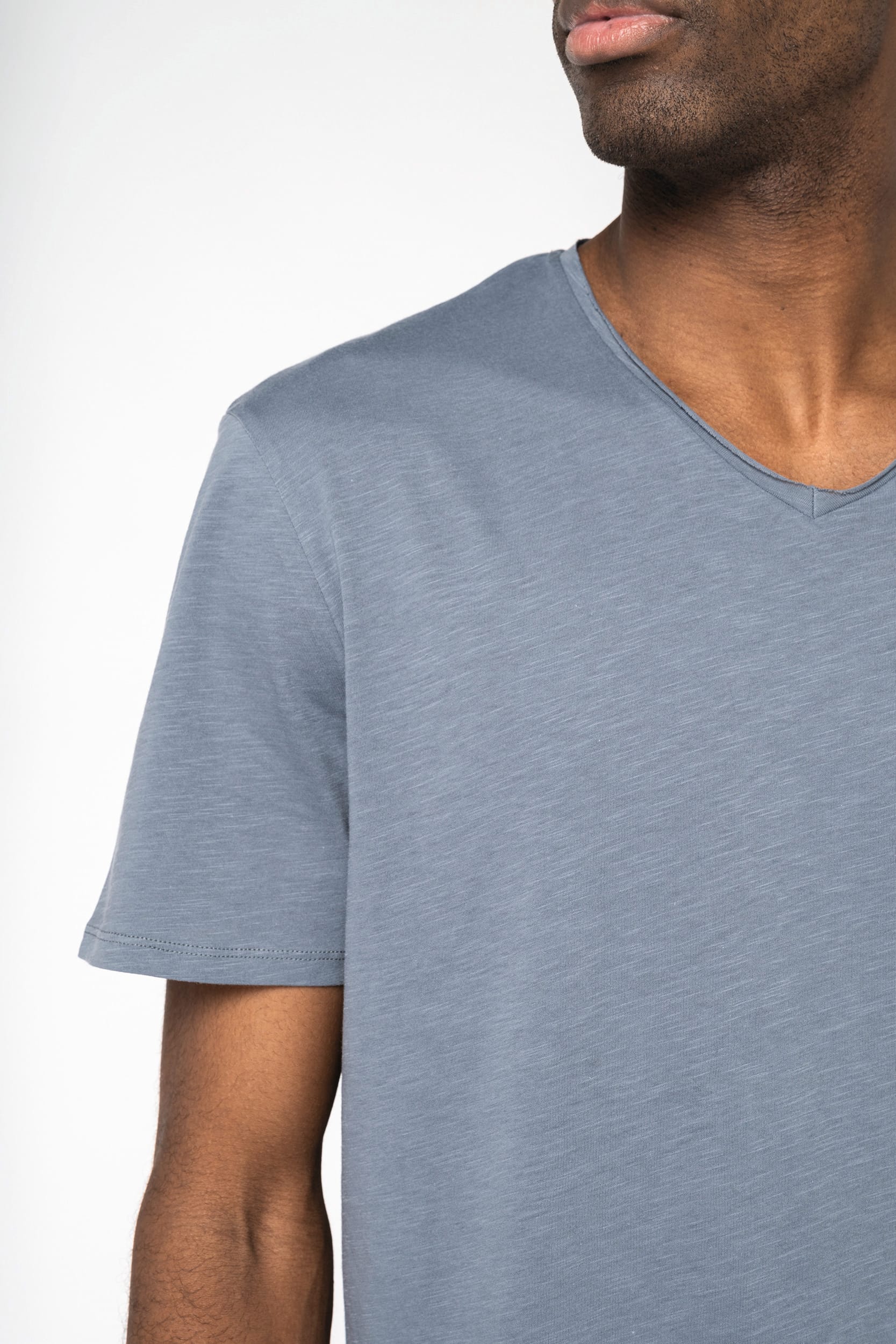 T-shirt eco-responsável slub sem acabamento de homem