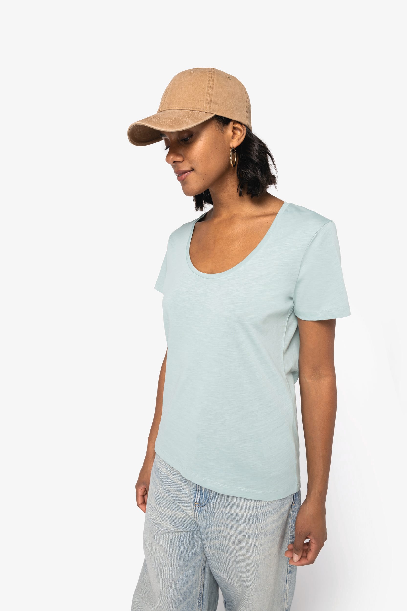 T-shirt eco-responsável slub de senhora
