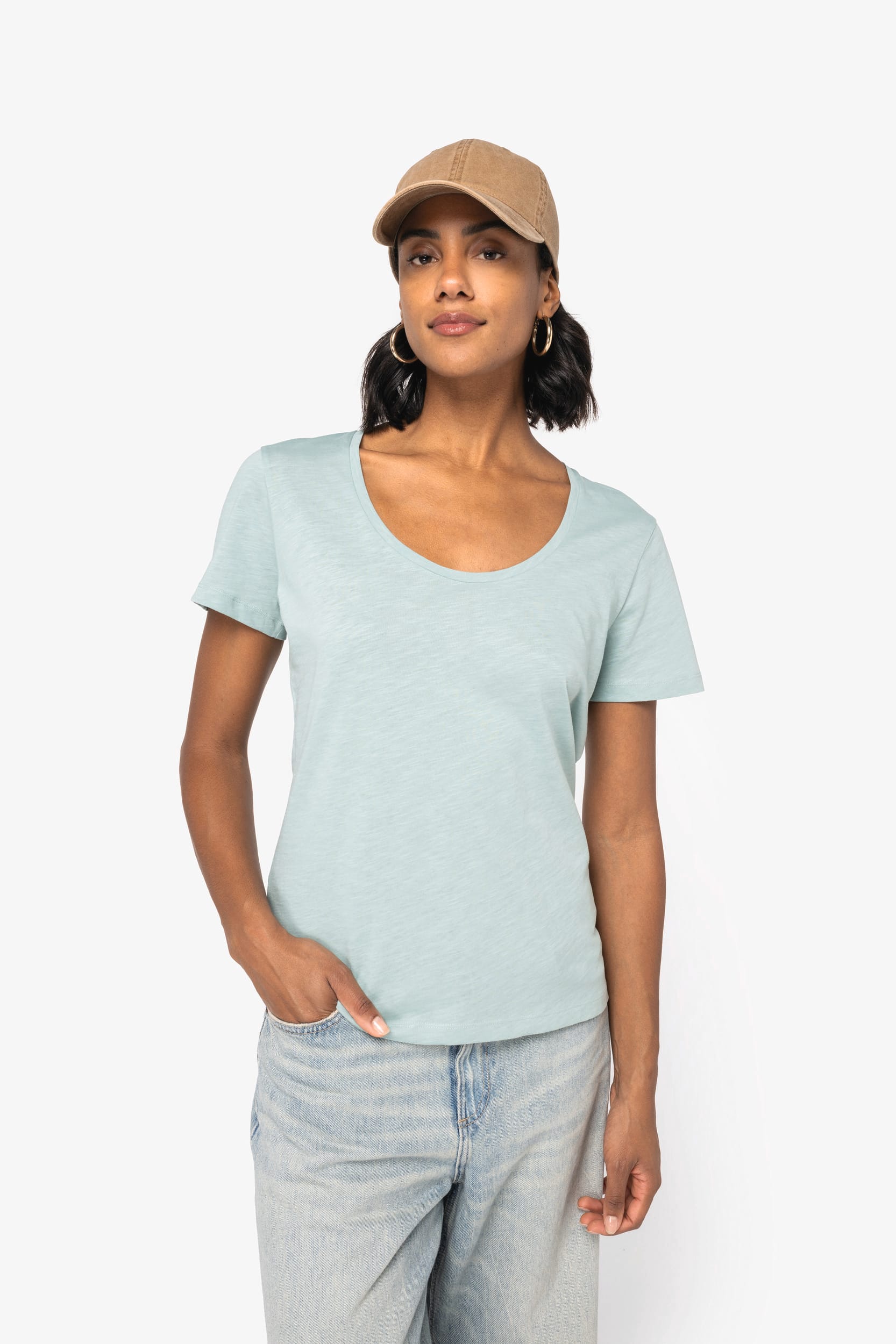 T-shirt eco-responsável slub de senhora