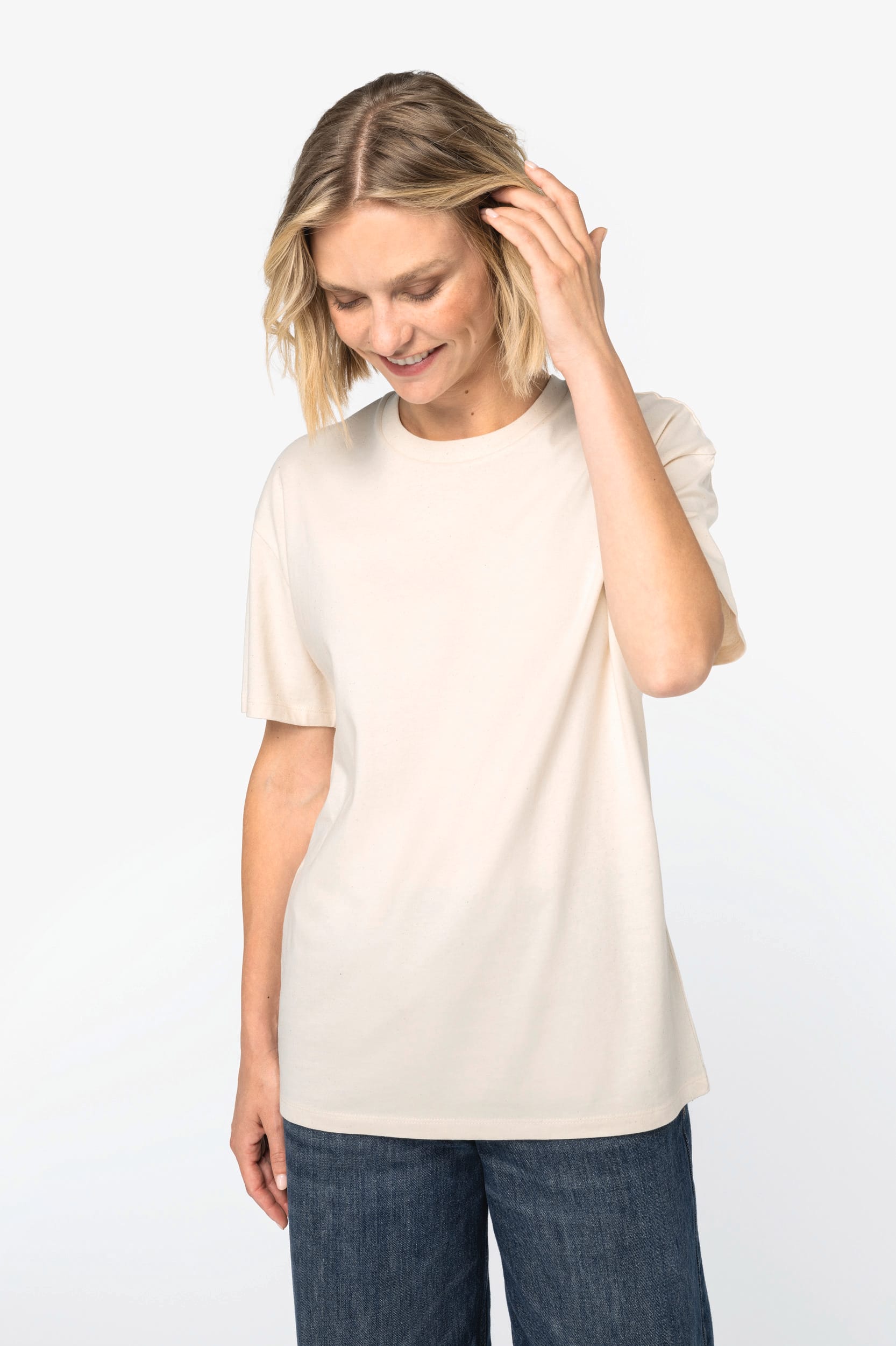 Camiseta ecorresponsable de hombros caídos unisex