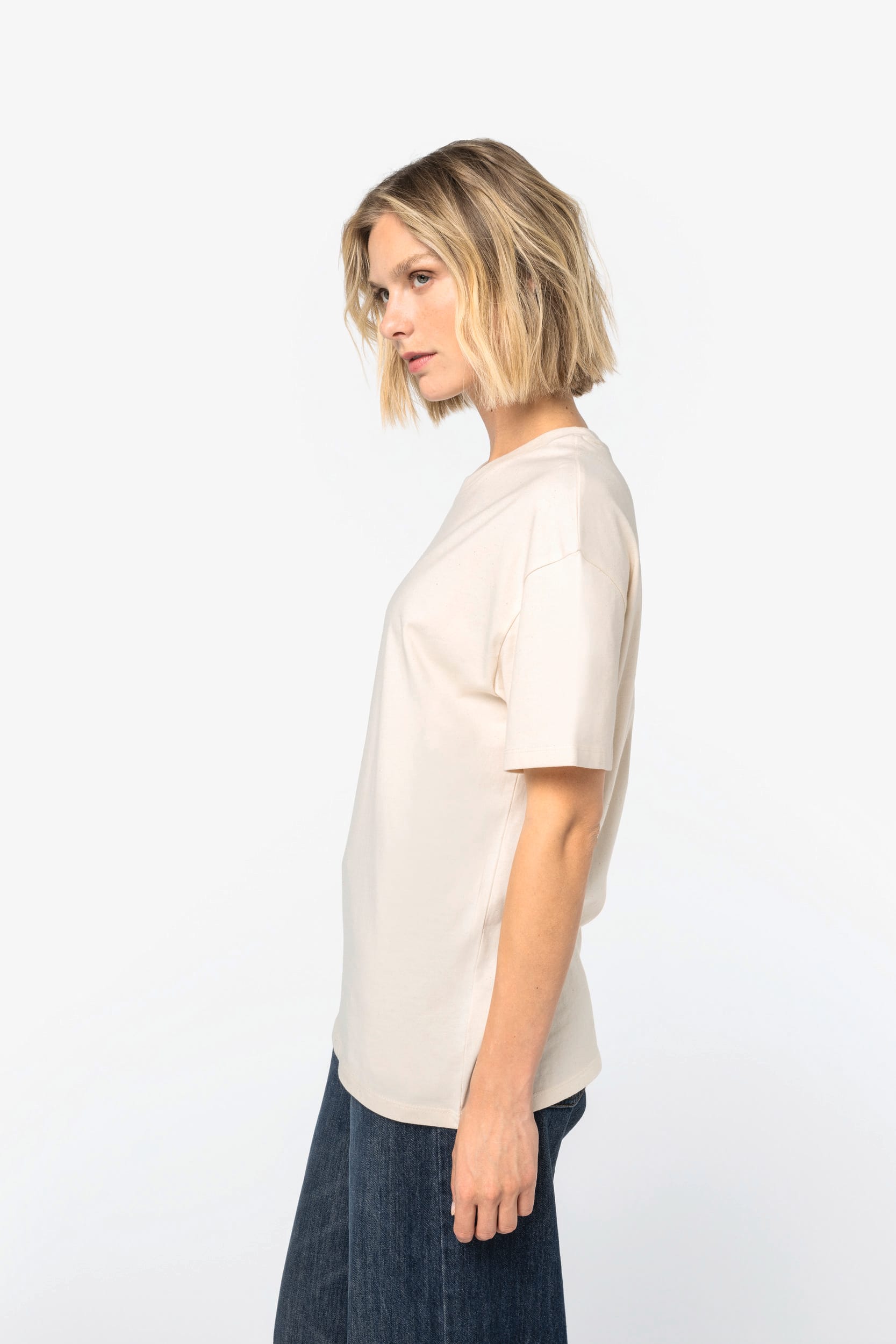 Camiseta ecorresponsable de hombros caídos unisex