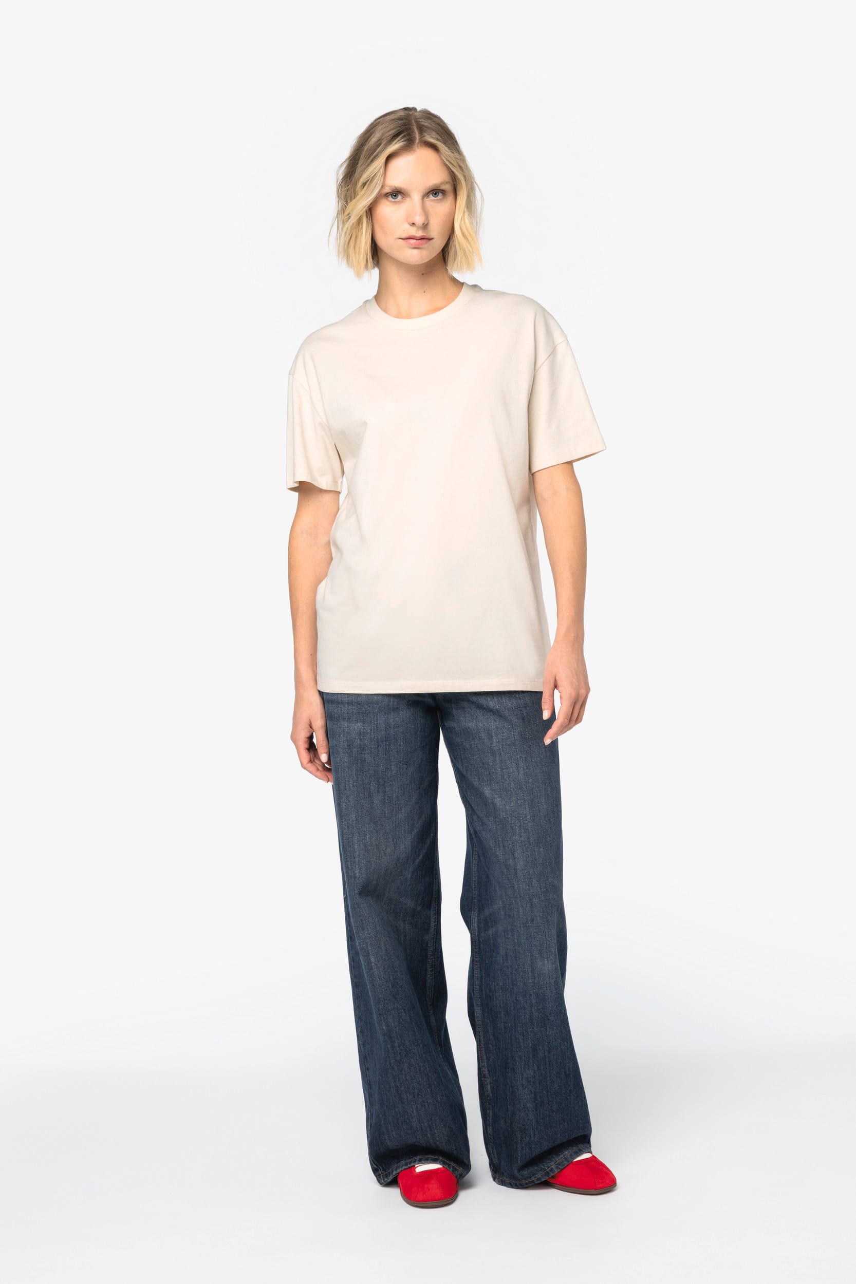 Camiseta ecorresponsable de hombros caídos unisex