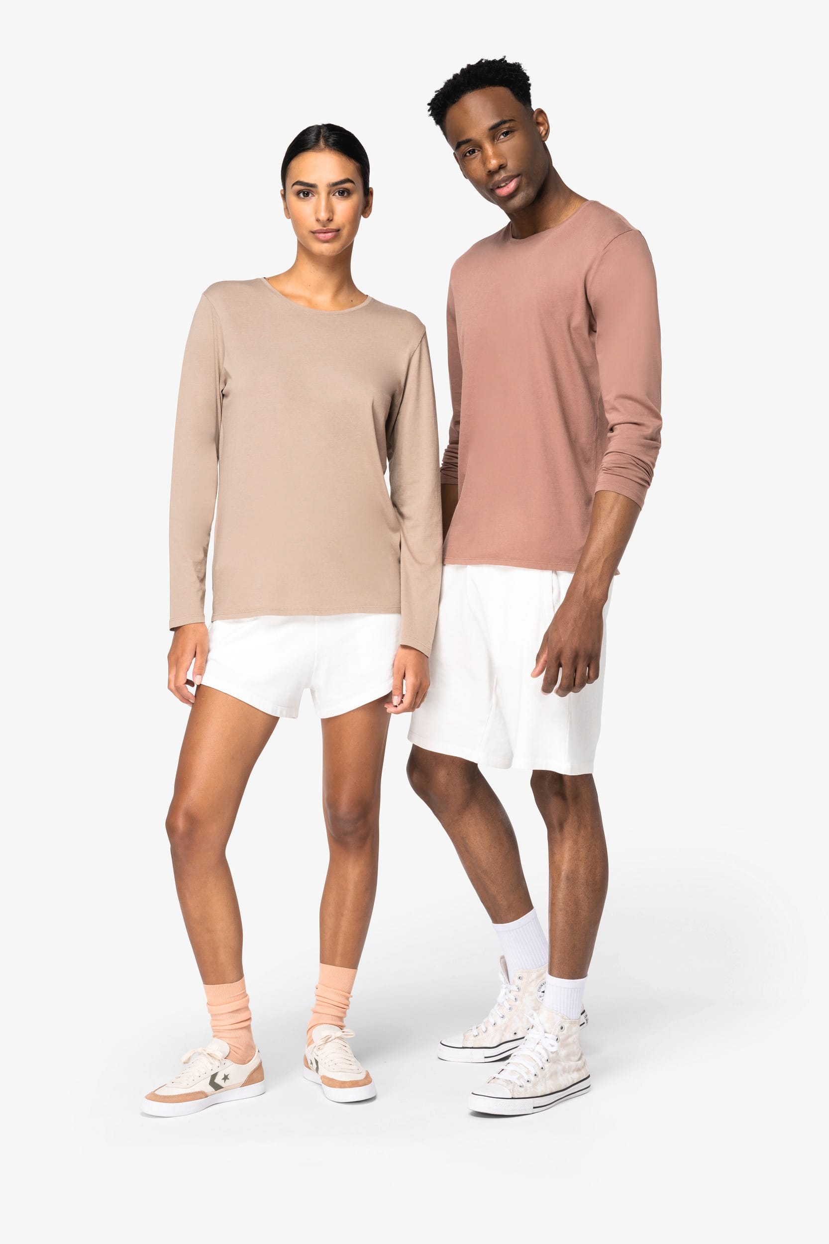 T-shirt eco-responsável manga comprida com aspecto lavado unissexo