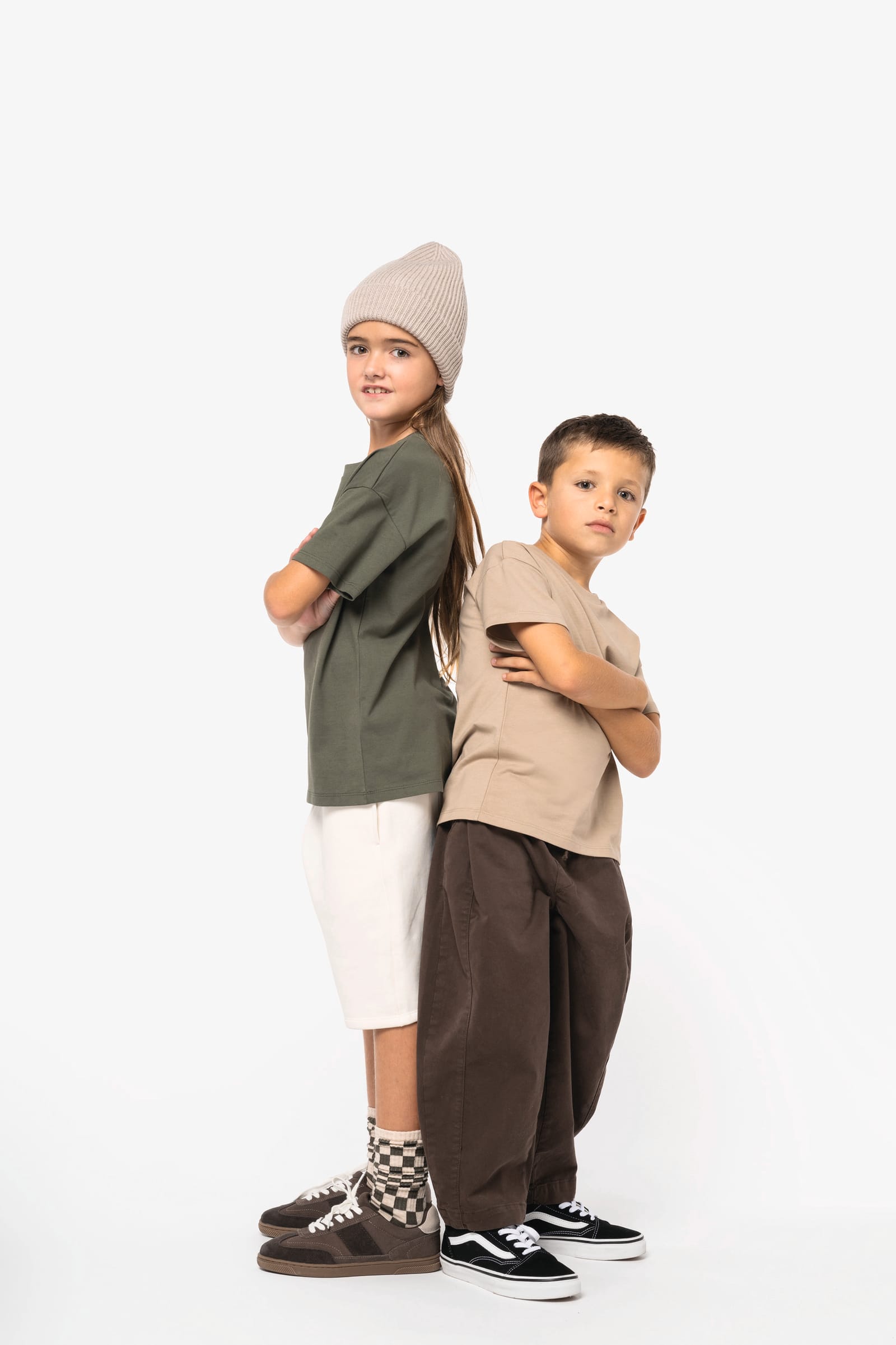 Ecologisch kinder T-shirt met afhangende schouders