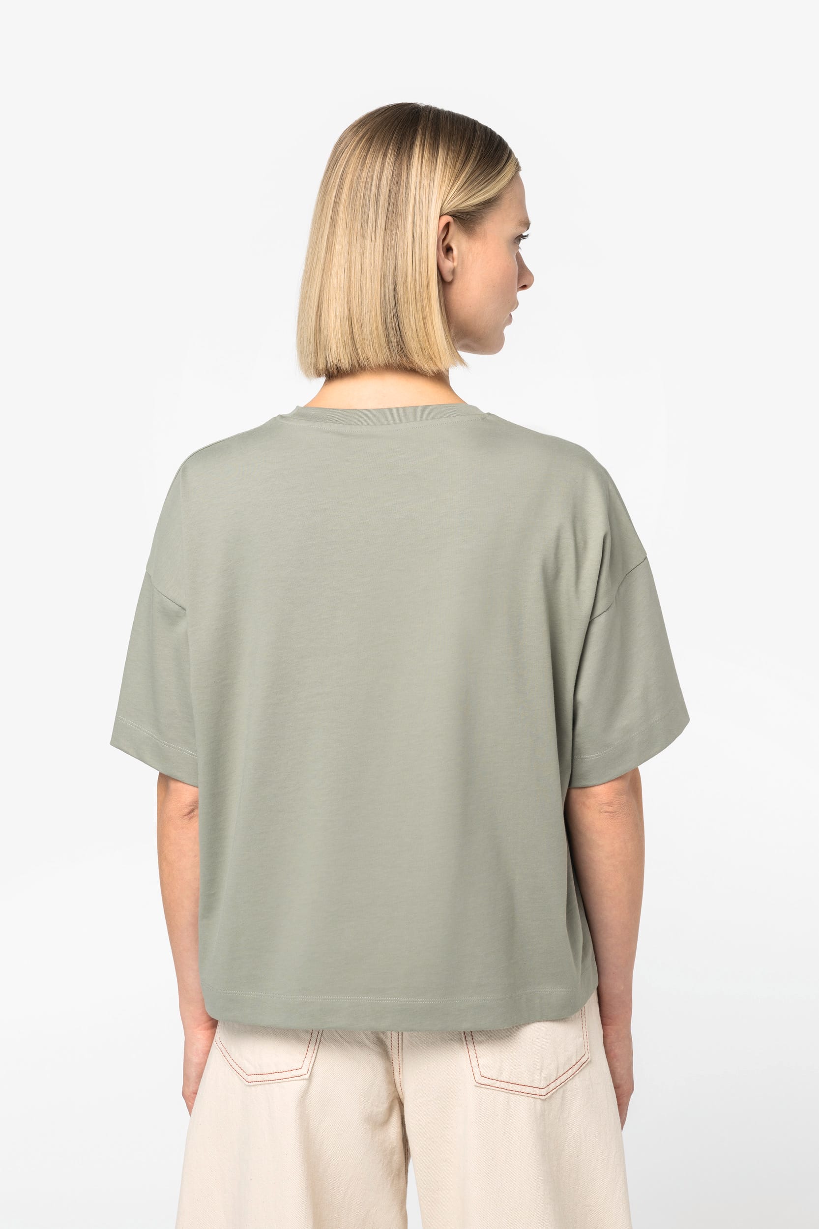 Camiseta sostenible de corte boxy con hombros caídos mujer