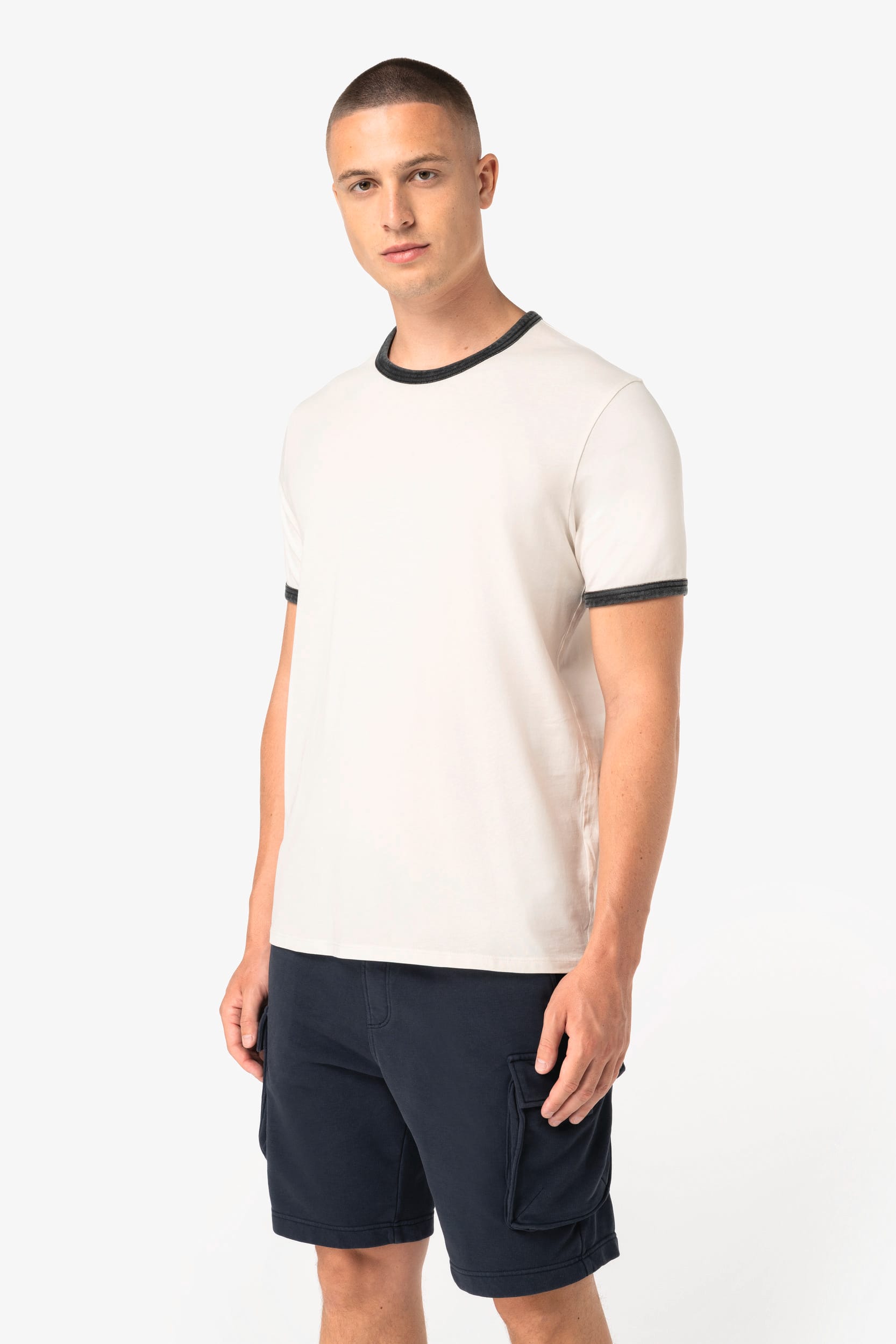 T-shirt ringer écoresponsable à bords contrastés effet délavé homme - Image 3