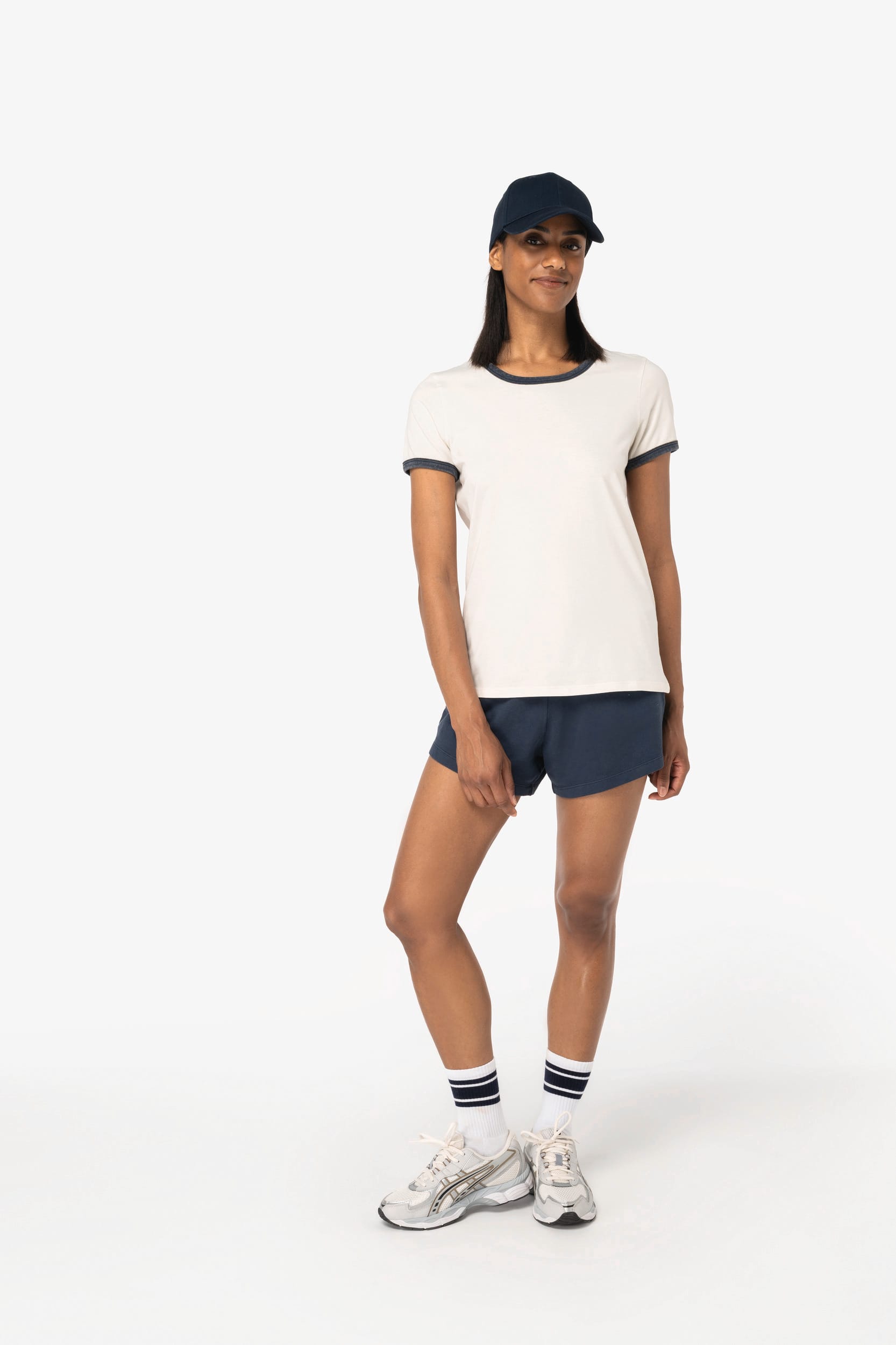 T-shirt ringer écoresponsable à bords contrastés effet délavé femme - Image 2