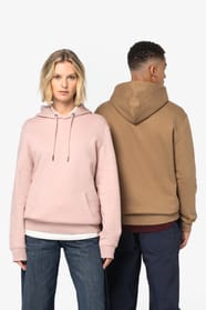 Sweats Rose et Camel porté par un homme et une femme