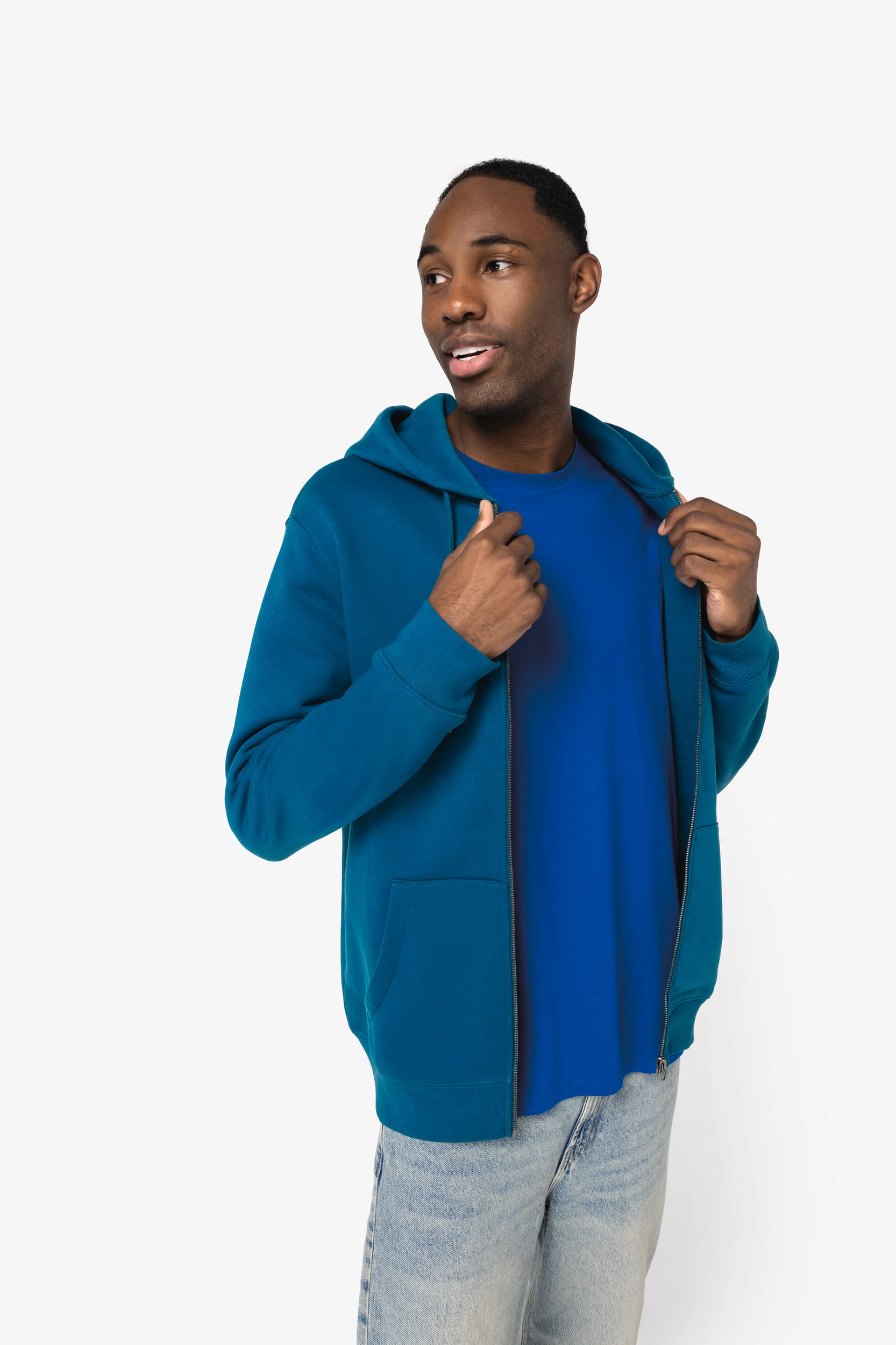 Sweat-shirt écoresponsable zippé à capuche unisexe - Image 5