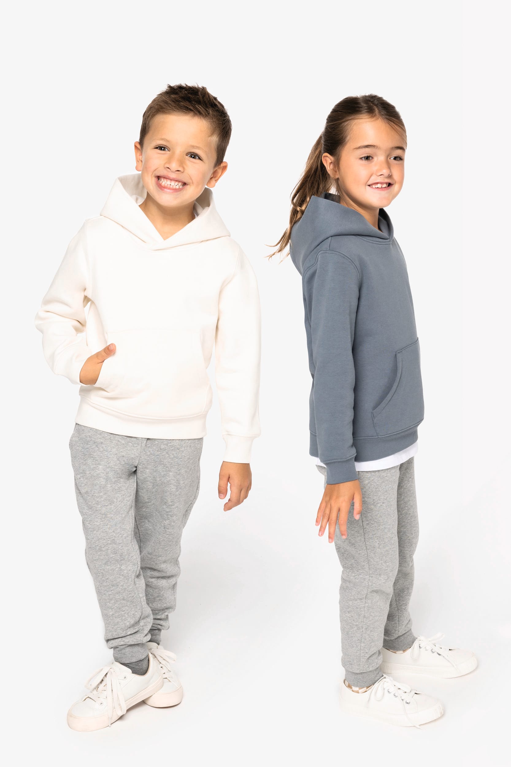 【yo BIOTOP】cotton sweatshirt Organic Cotton Natural Box Logo Hooded Sweatshirt – NICOLE