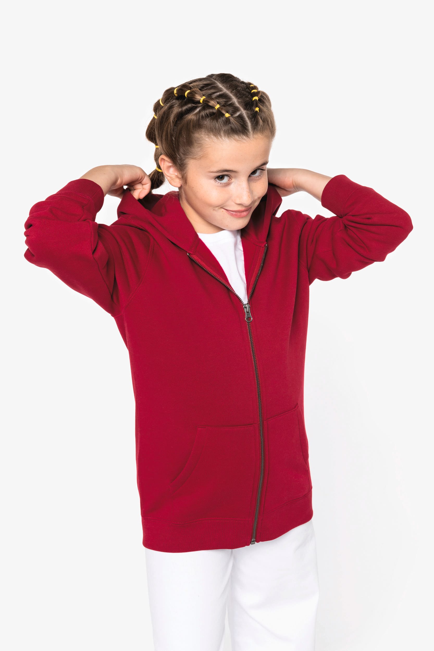 Sweat-shirt écoresponsable zippé à capuche enfant - Image 4