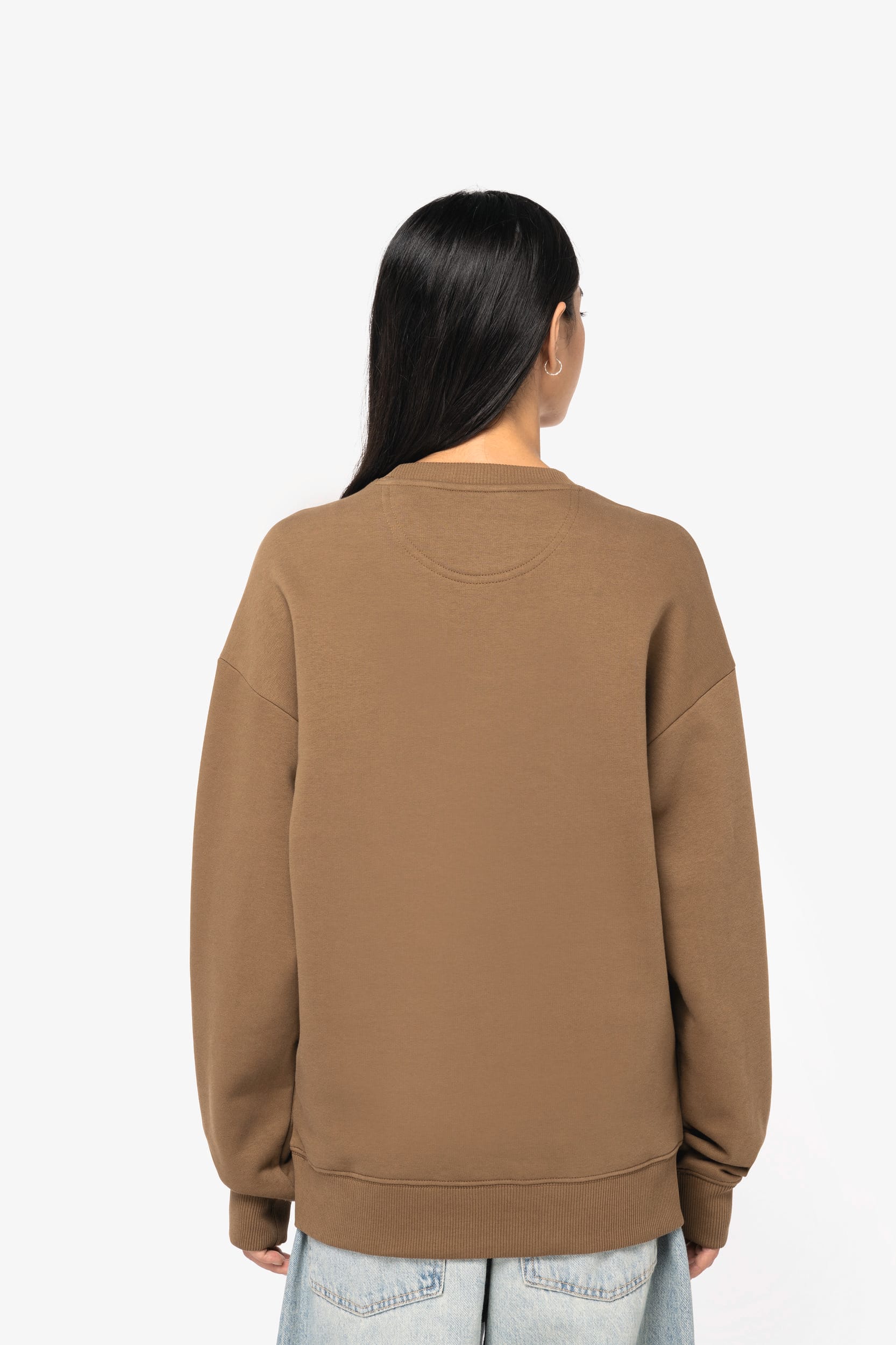 Sweat-shirt écoresponsable à col rond oversize unisexe - Image 5