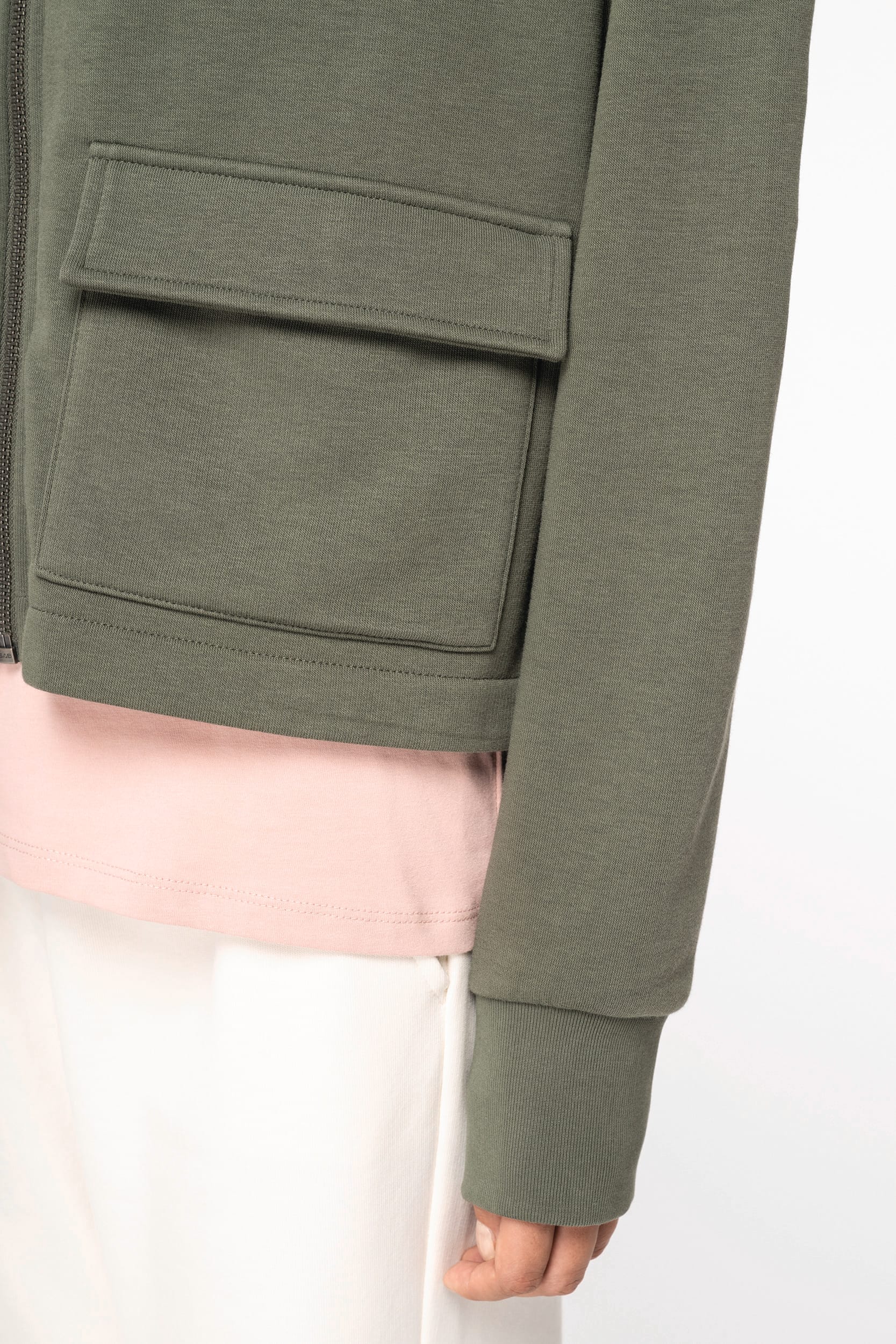 Sweat-shirt écoresponsable zippé à capuche French Terry femme - Image 6