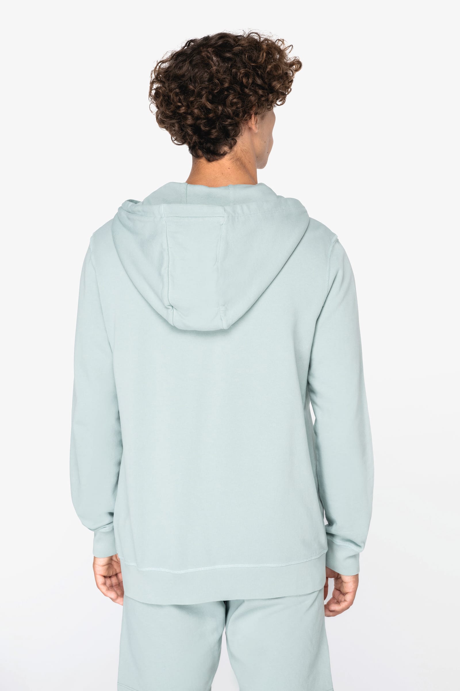 Ecologische uniseks sweater met rits en capuchon French Terry