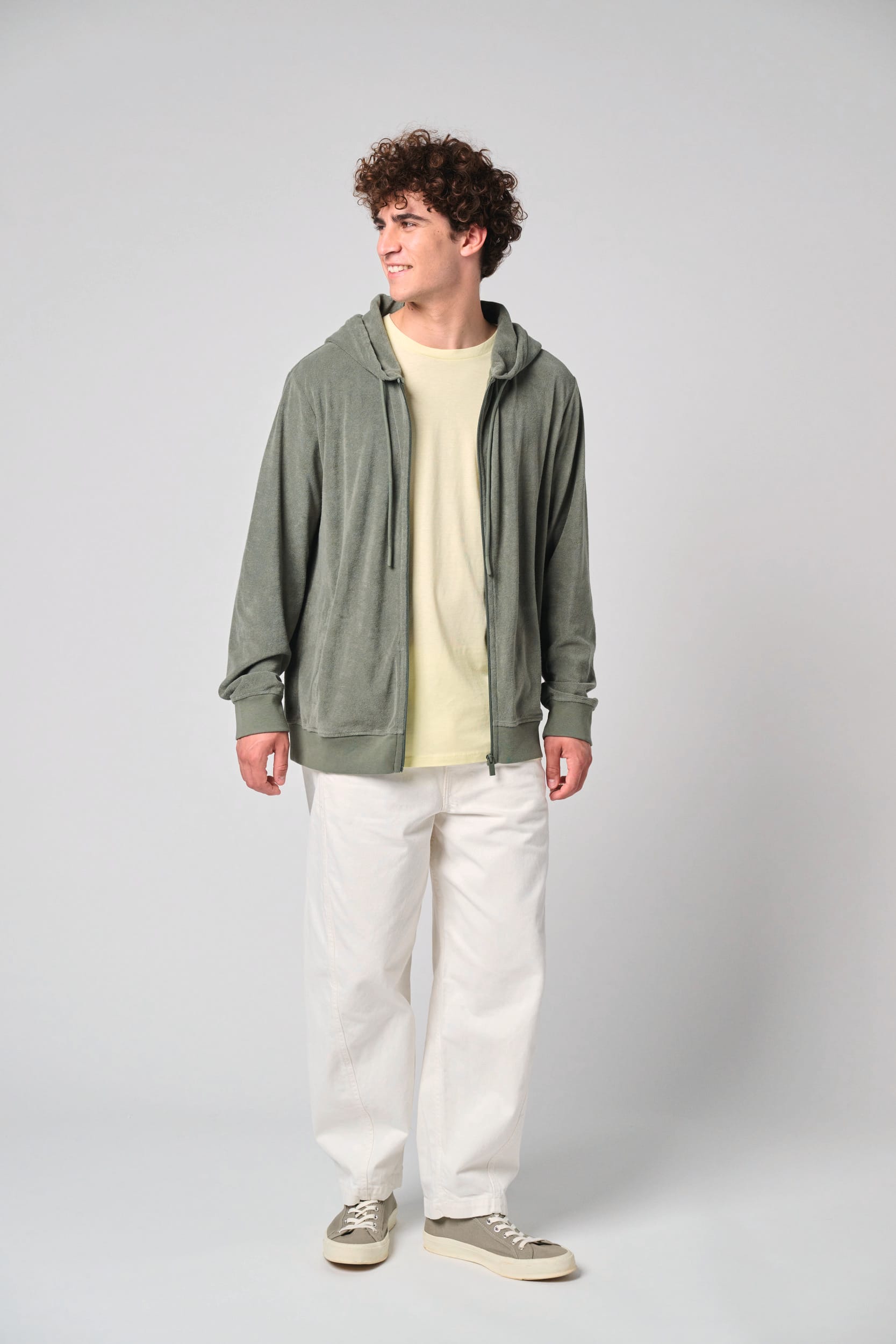 Sweat-shirt écoresponsable en éponge zippé à capuche homme - Image 3