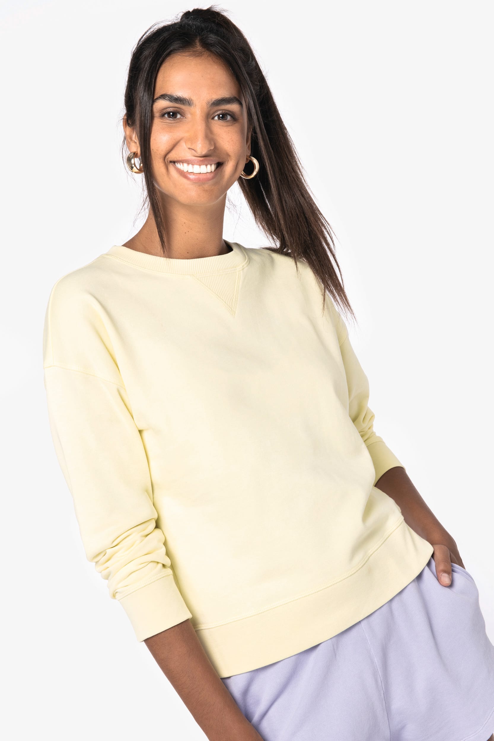 Sweatshirt eco-responsável com ombros descaídos de senhora
