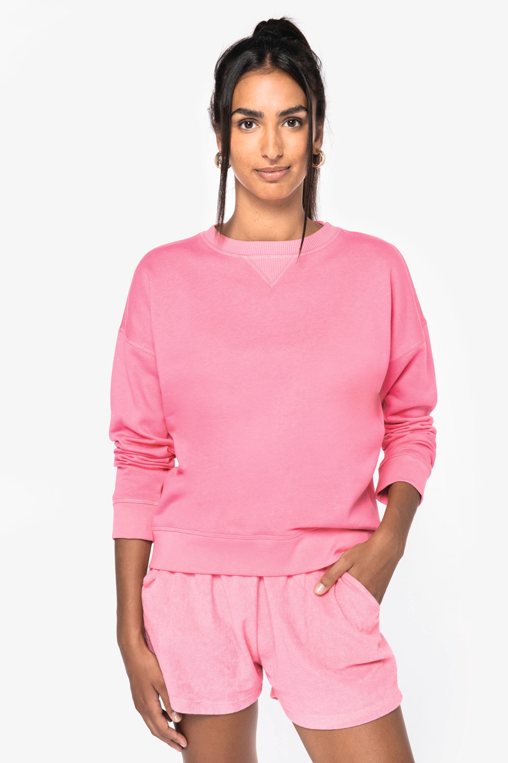 Sweatshirt eco-responsável com ombros descaídos de senhora