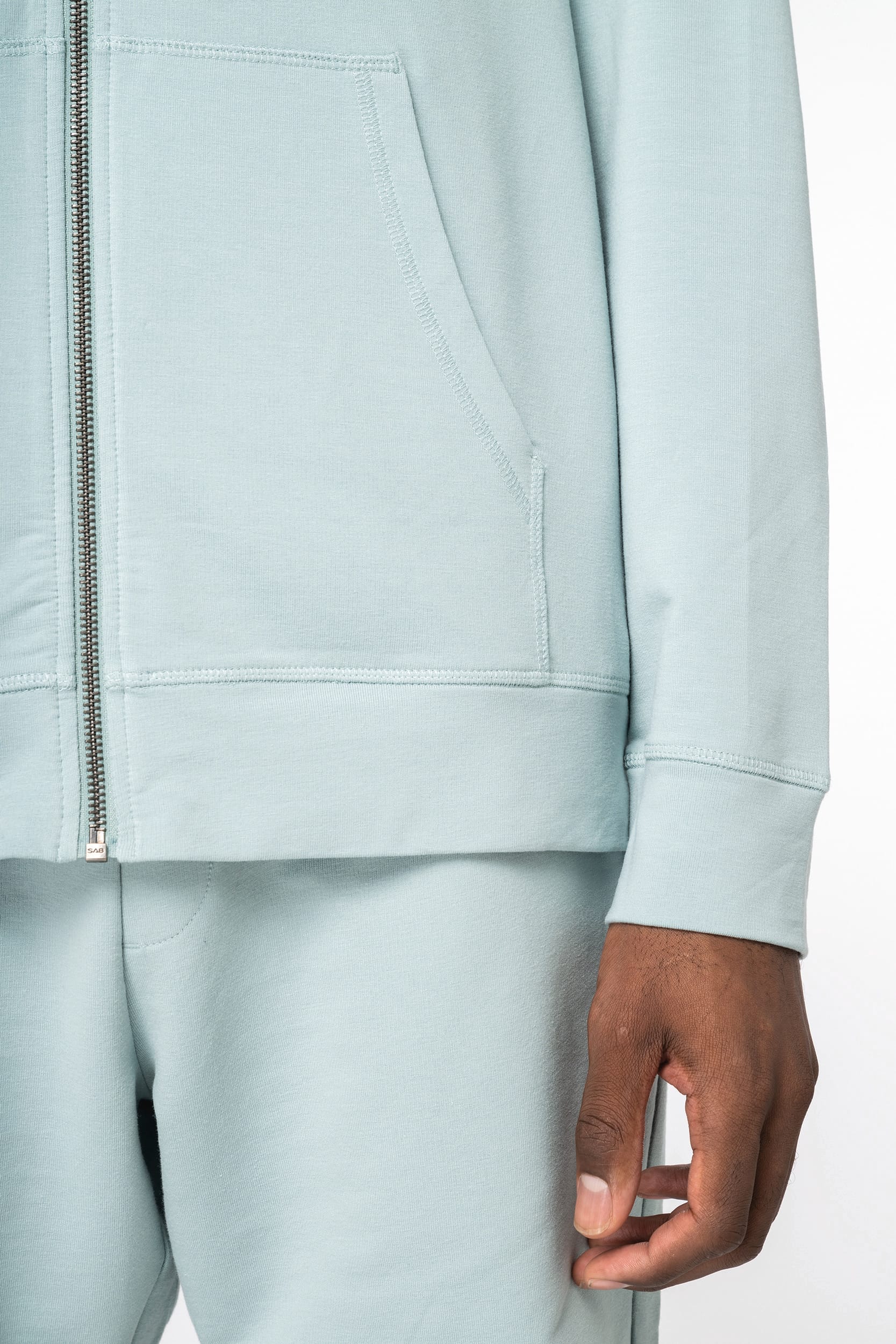 Sweatshirt eco-responsável com fecho e capuz de homem