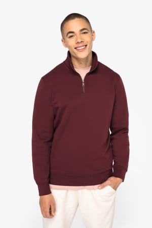 Ecologische herensweater met opstaande ritskraag