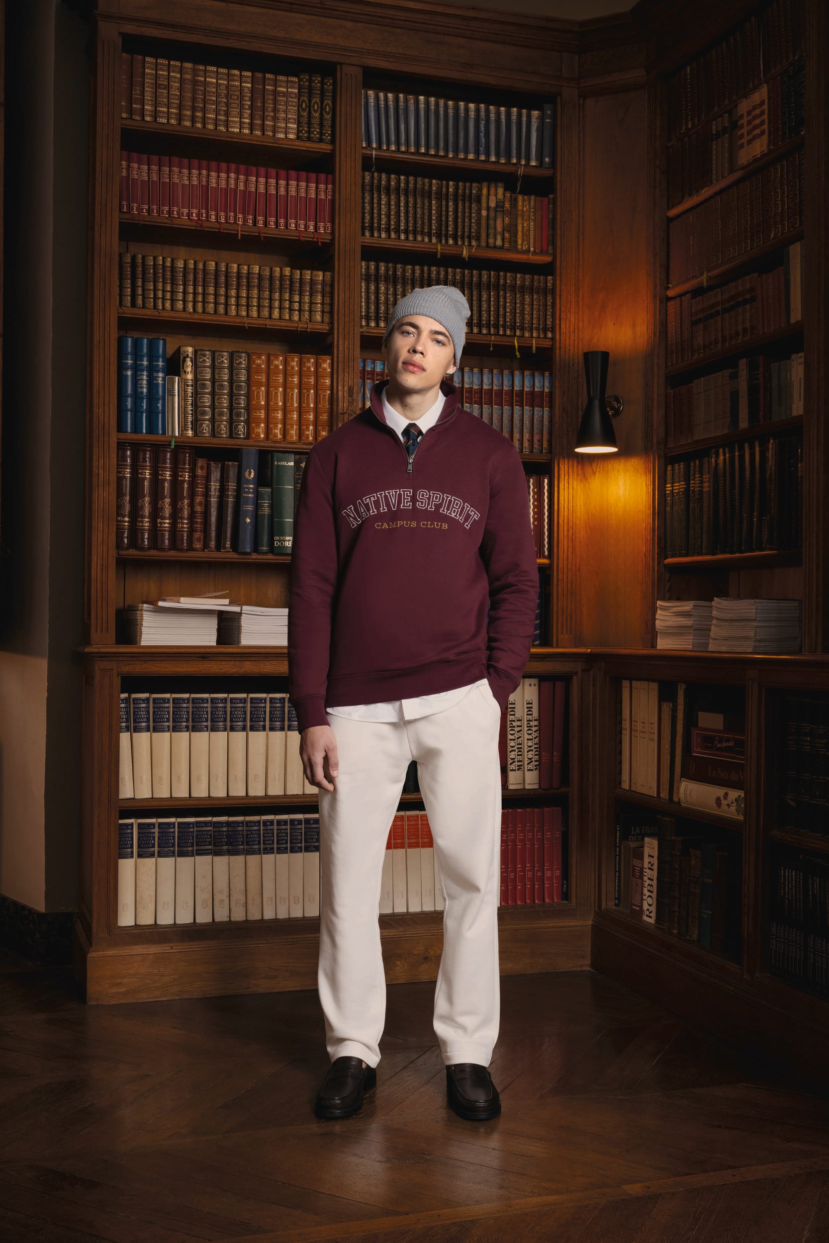 Sweat-shirt écoresponsable à col montant zippé homme - Image 5