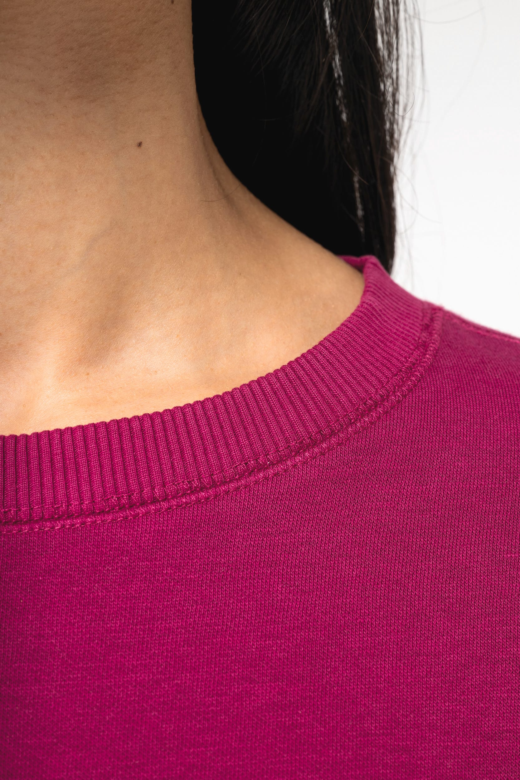 Sweat-shirt écoresponsable à col rond oversize crop femme - Image 6