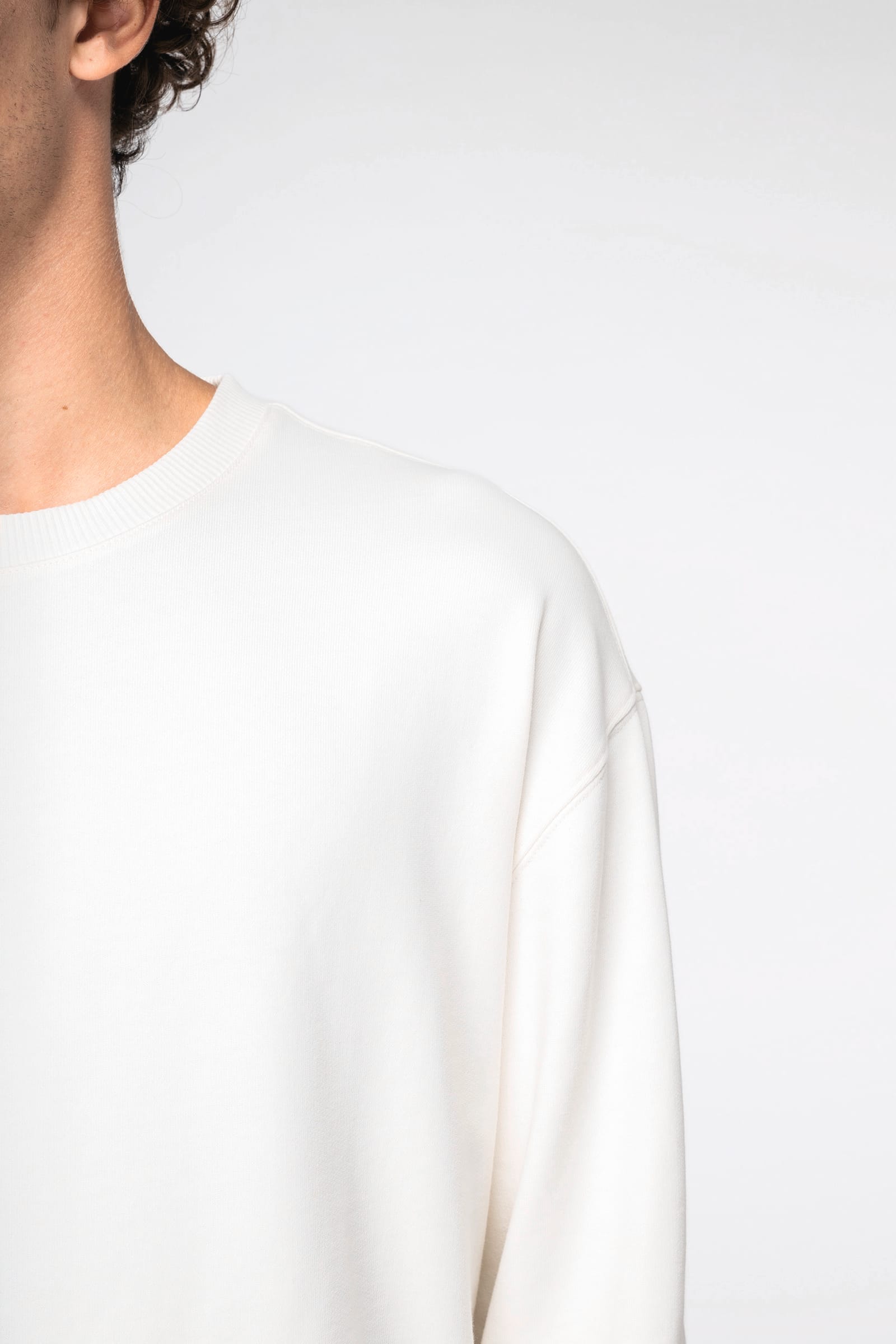 Ecologische uniseks sweater met ronde hals en verlaagde schouders French Terry