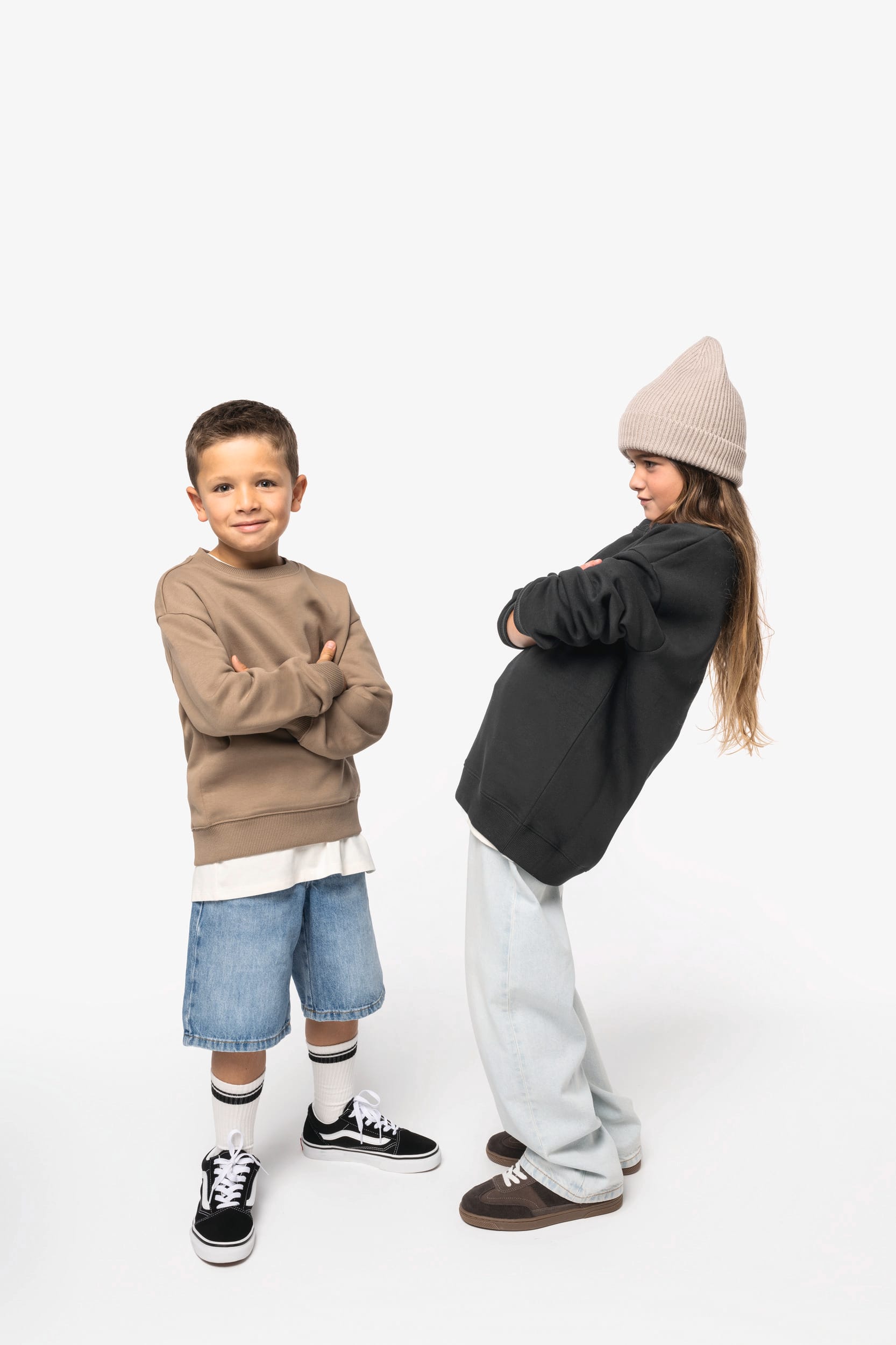 Sweat-shirt écoresponsable à col rond oversize enfant - Image 2