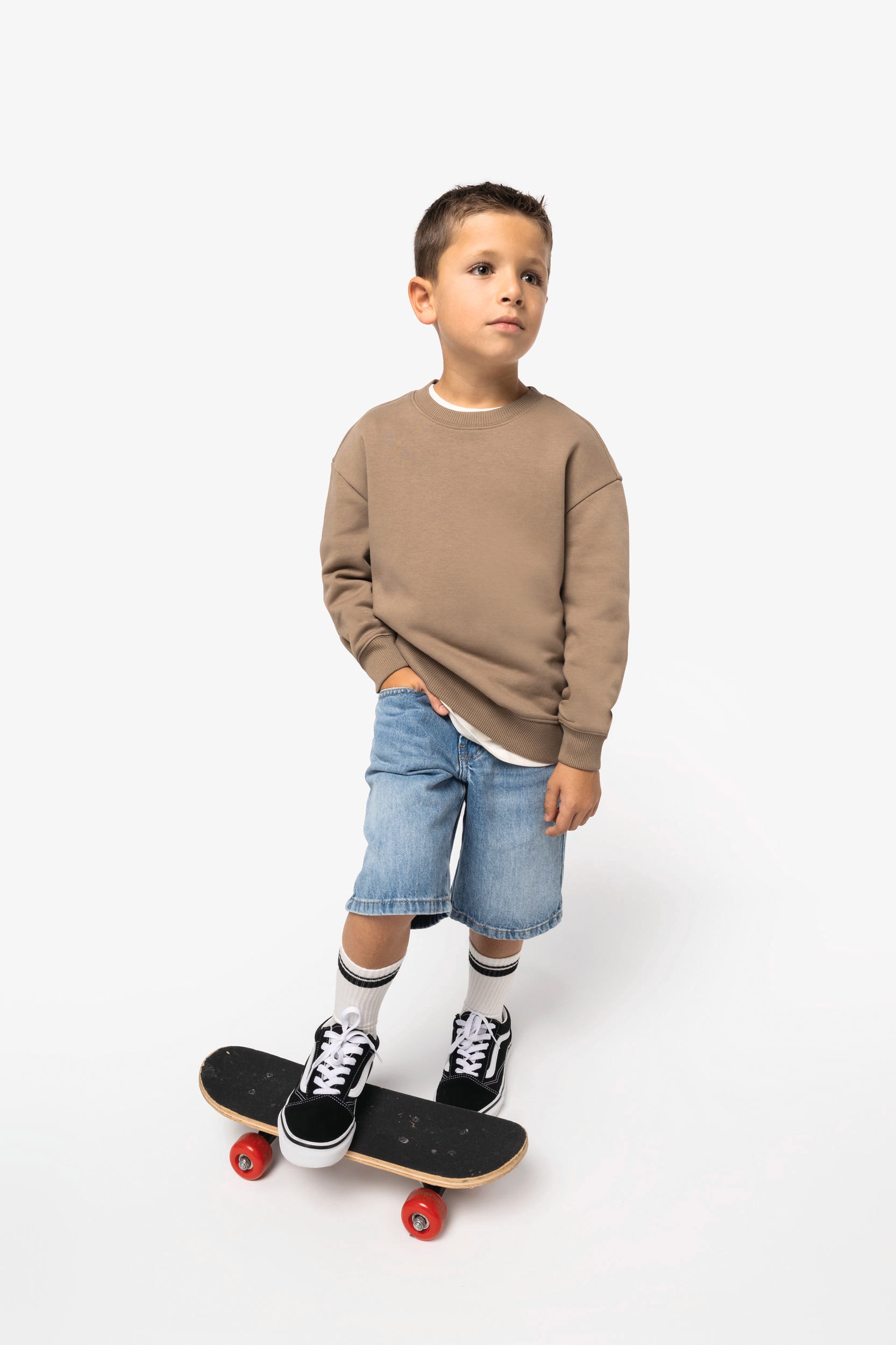 Sweat-shirt écoresponsable à col rond oversize enfant - Image 3