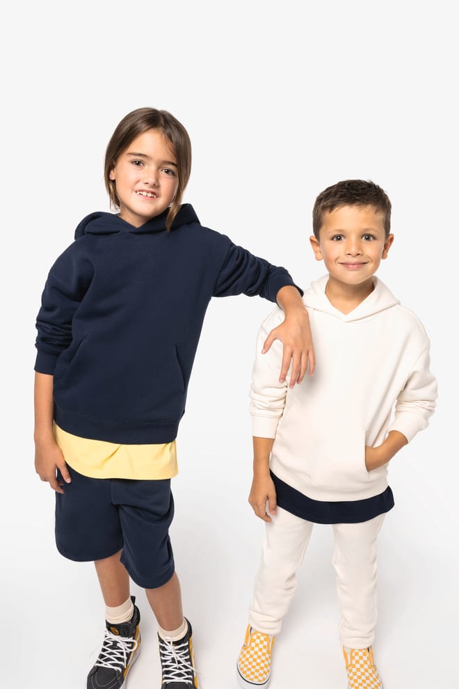 Sudadera ecorresponsable con capucha oversize infantil
