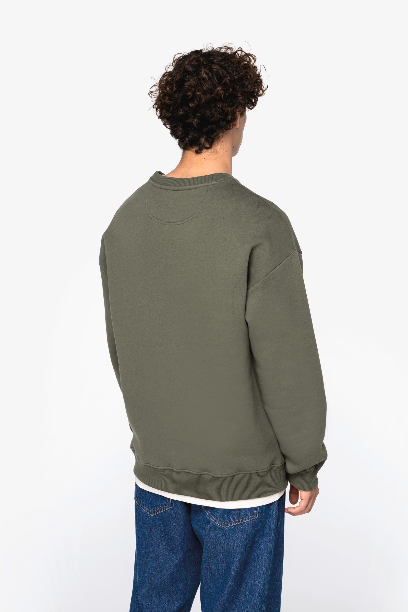 Sweat-shirt écoresponsable à col rond oversize unisexe - Image 4
