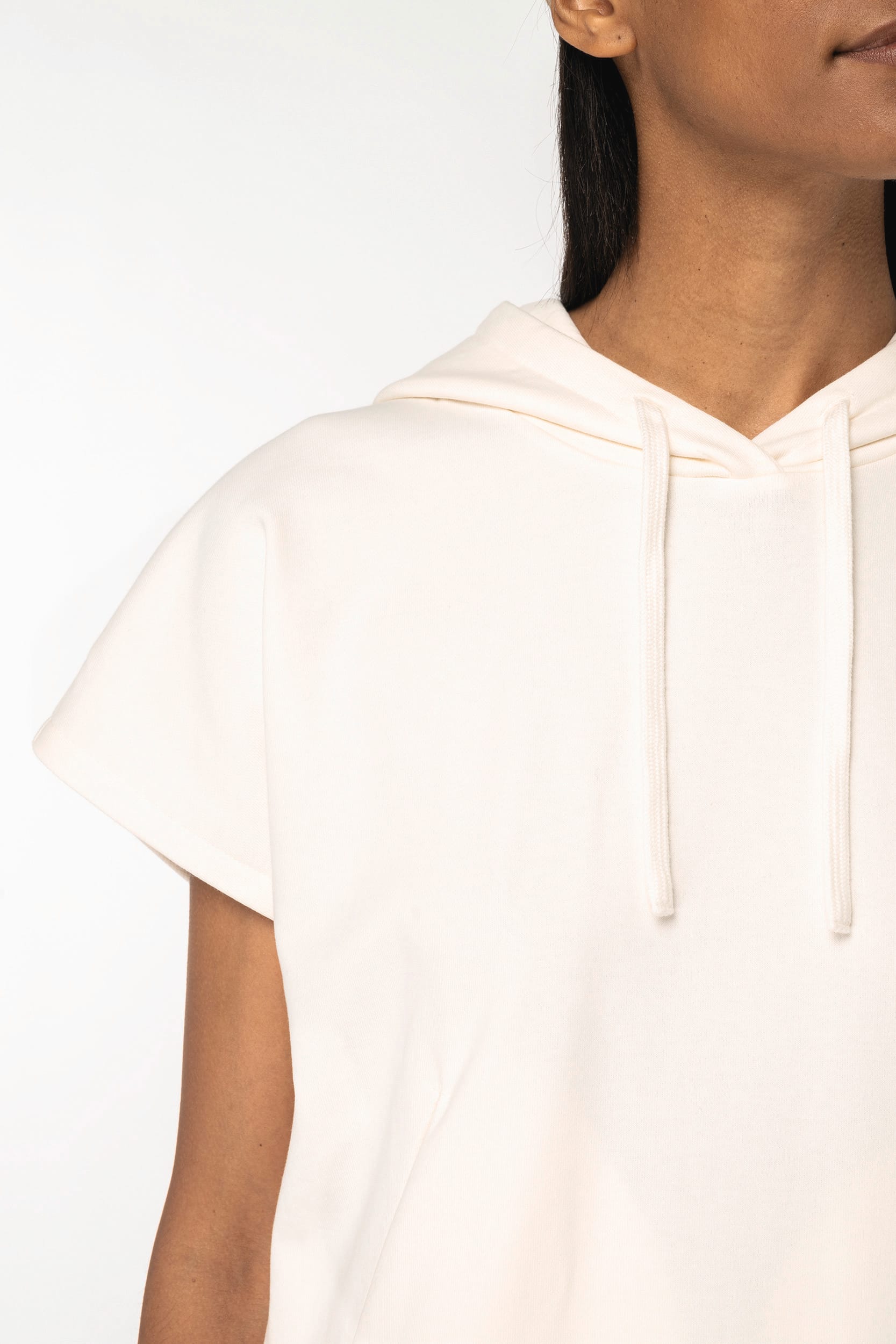 Sweat-shirt écoresponsable à capuche oversize sans manches French Terry femme - Image 7