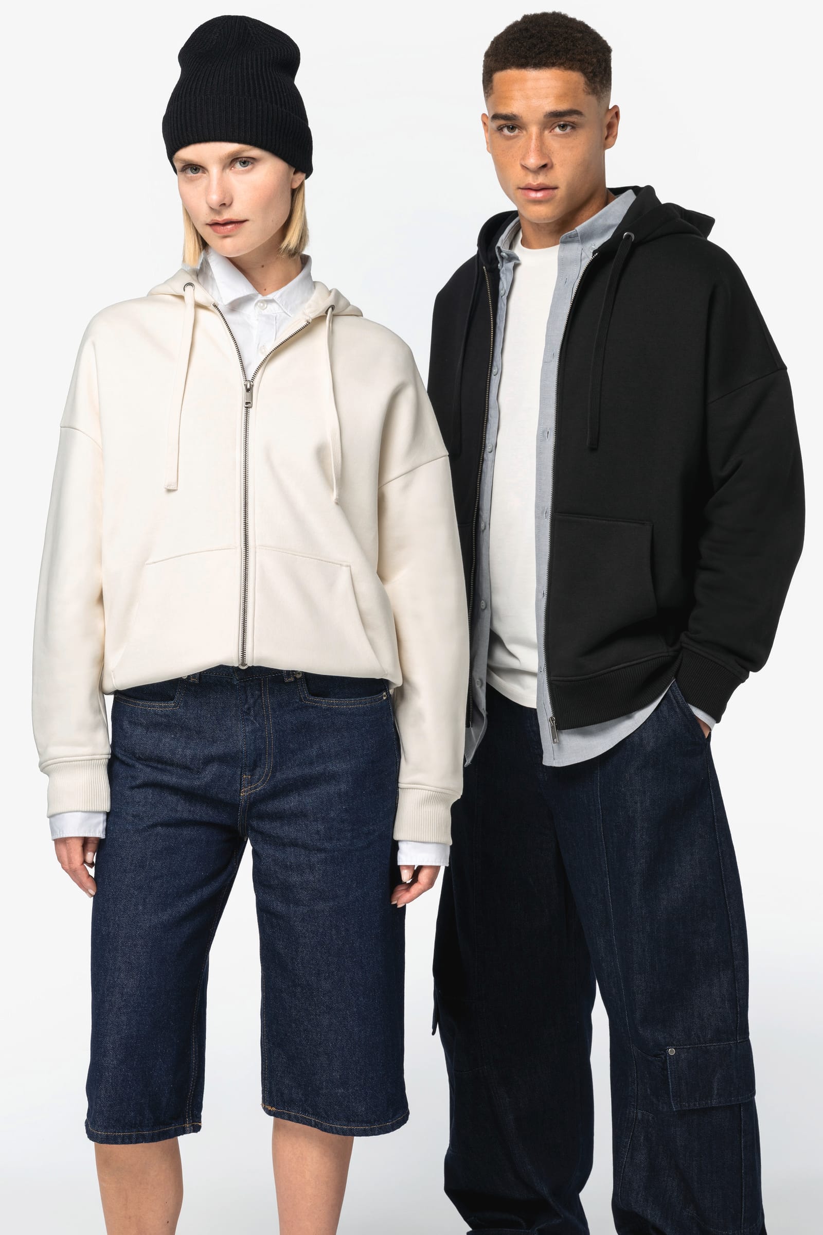 Duurzaam uniseks oversized sweatervest met capuchon