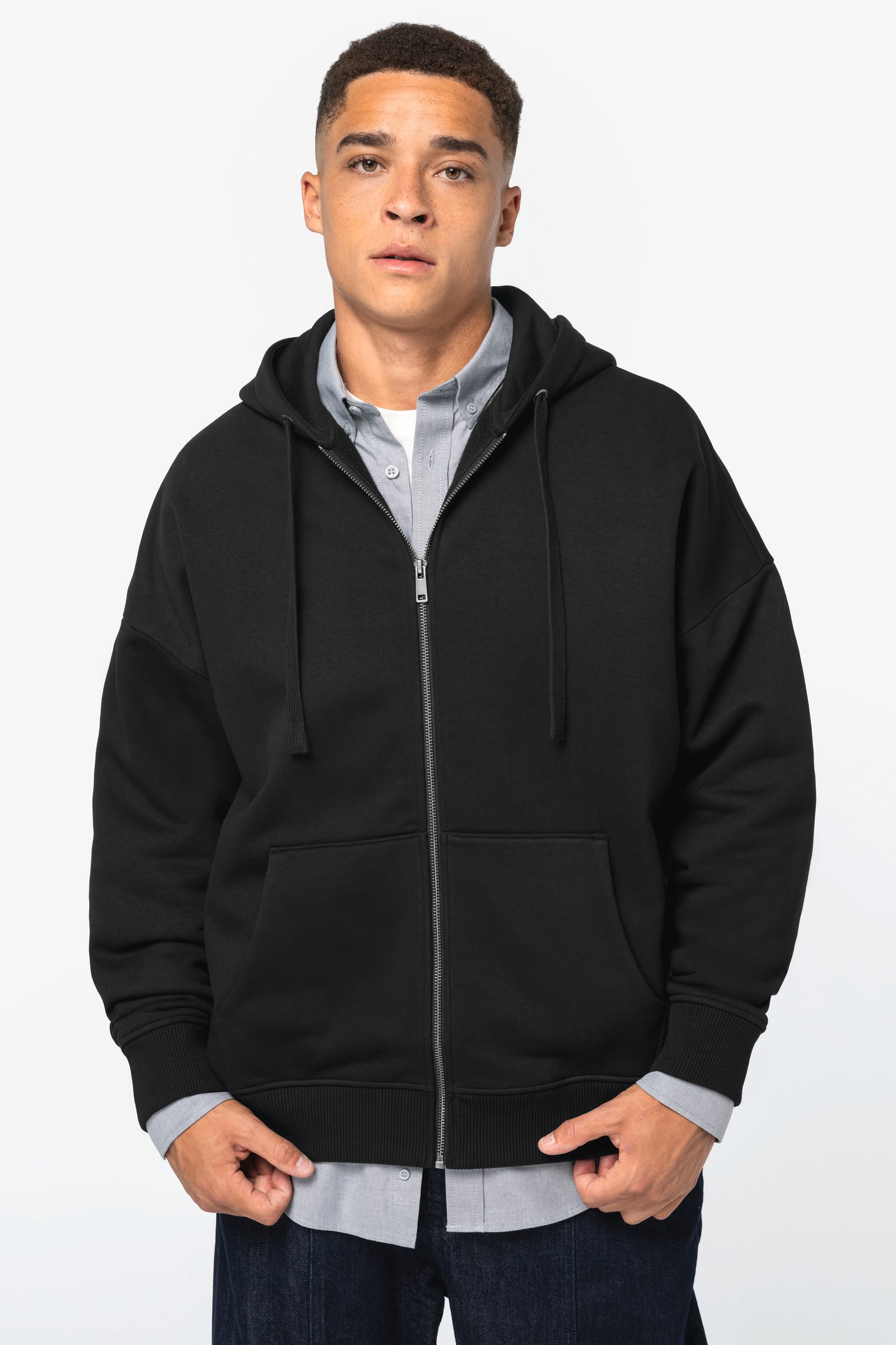 Duurzaam uniseks oversized sweatervest met capuchon