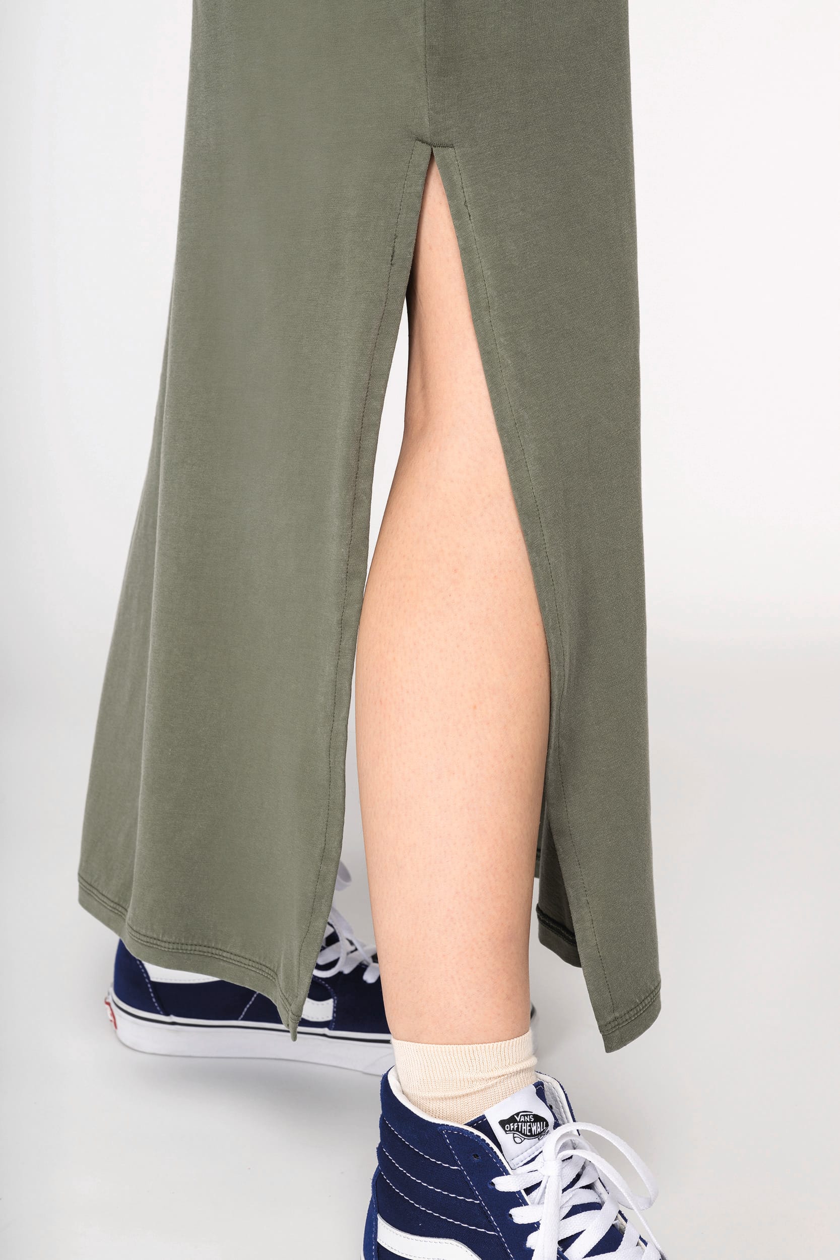 Vestido eco-responsável com aspecto lavado em jersey de senhora