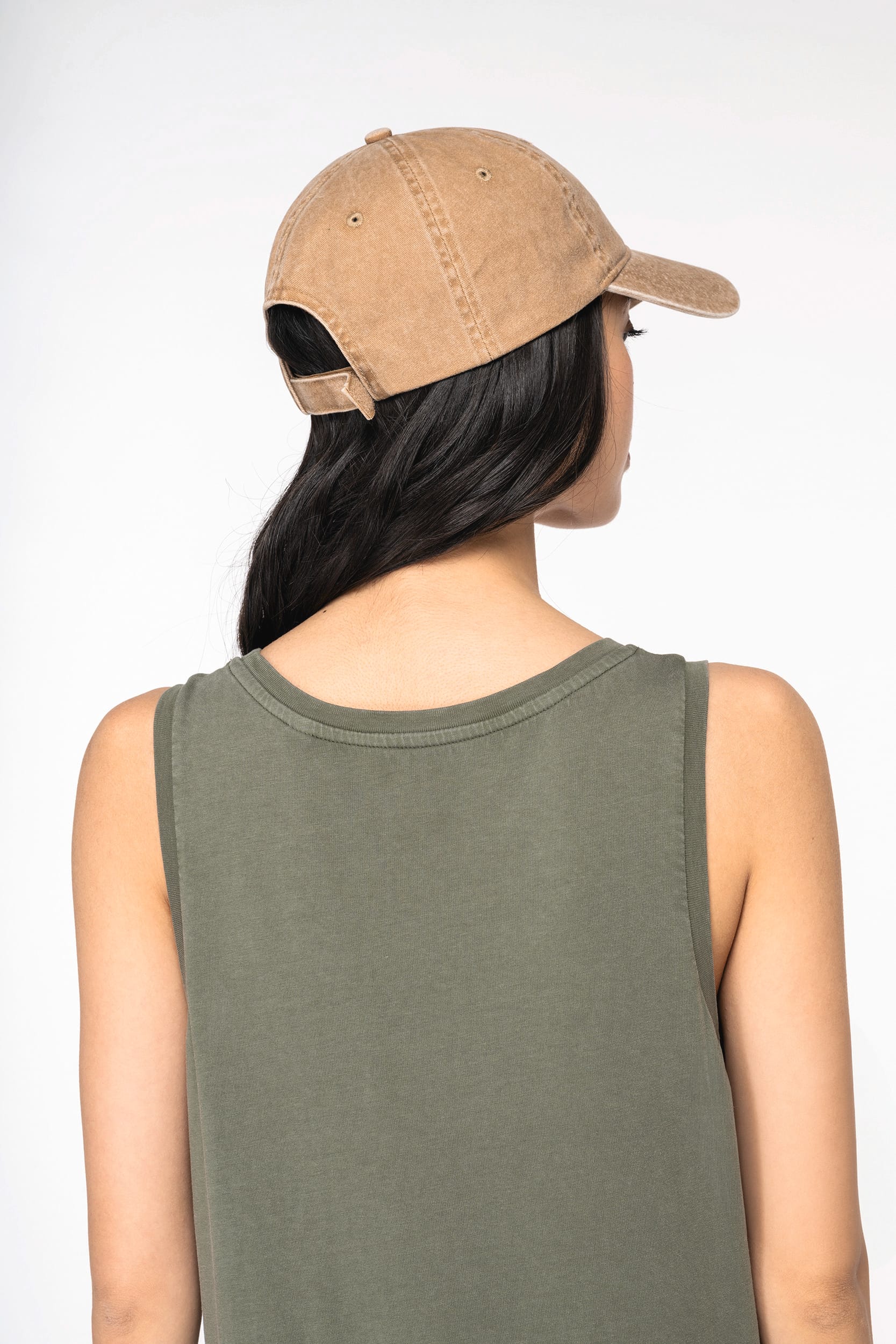 Vestido eco-responsável com aspecto lavado em jersey de senhora