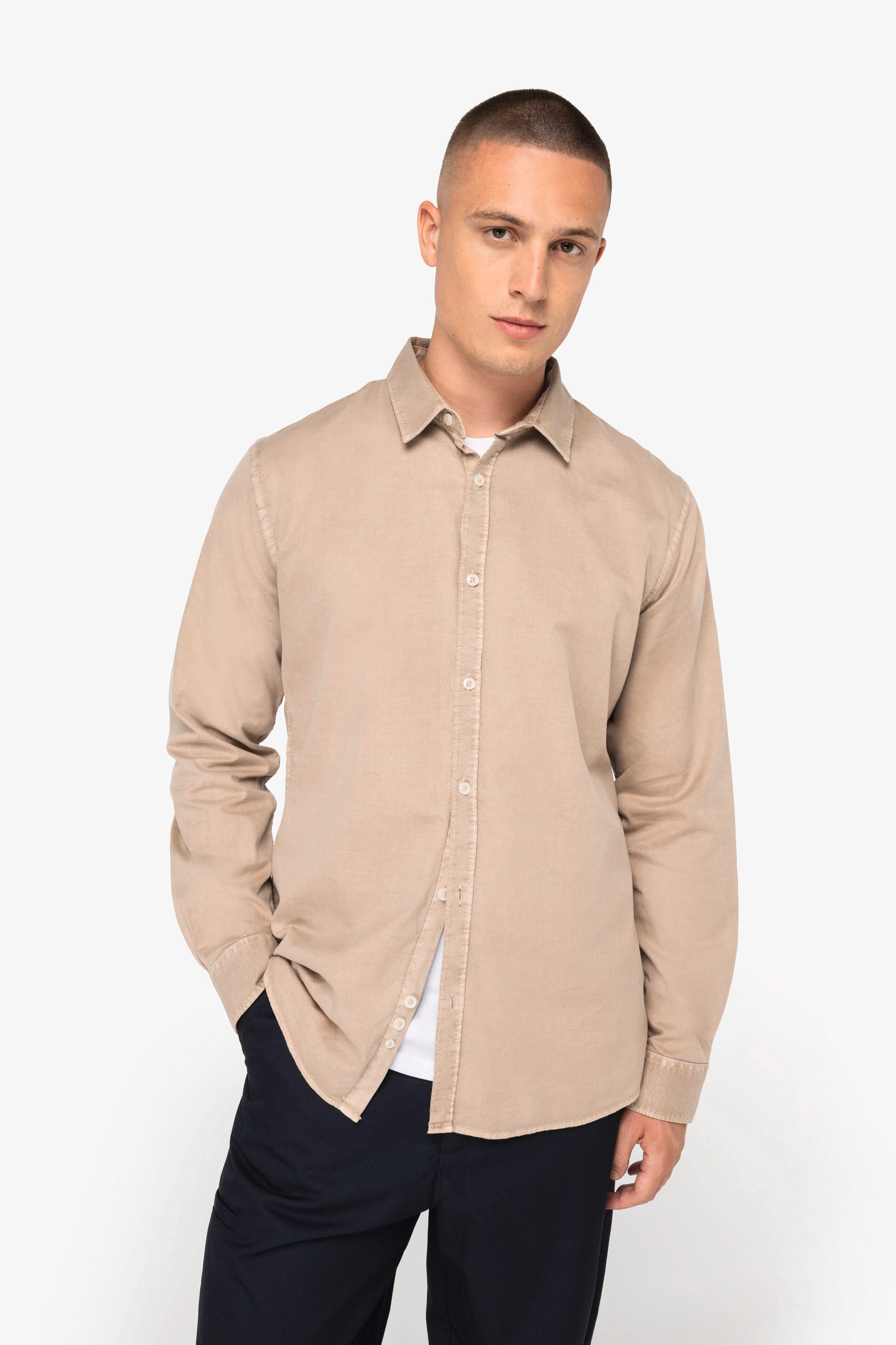 Chemise écoresponsable délavée homme - Image 1