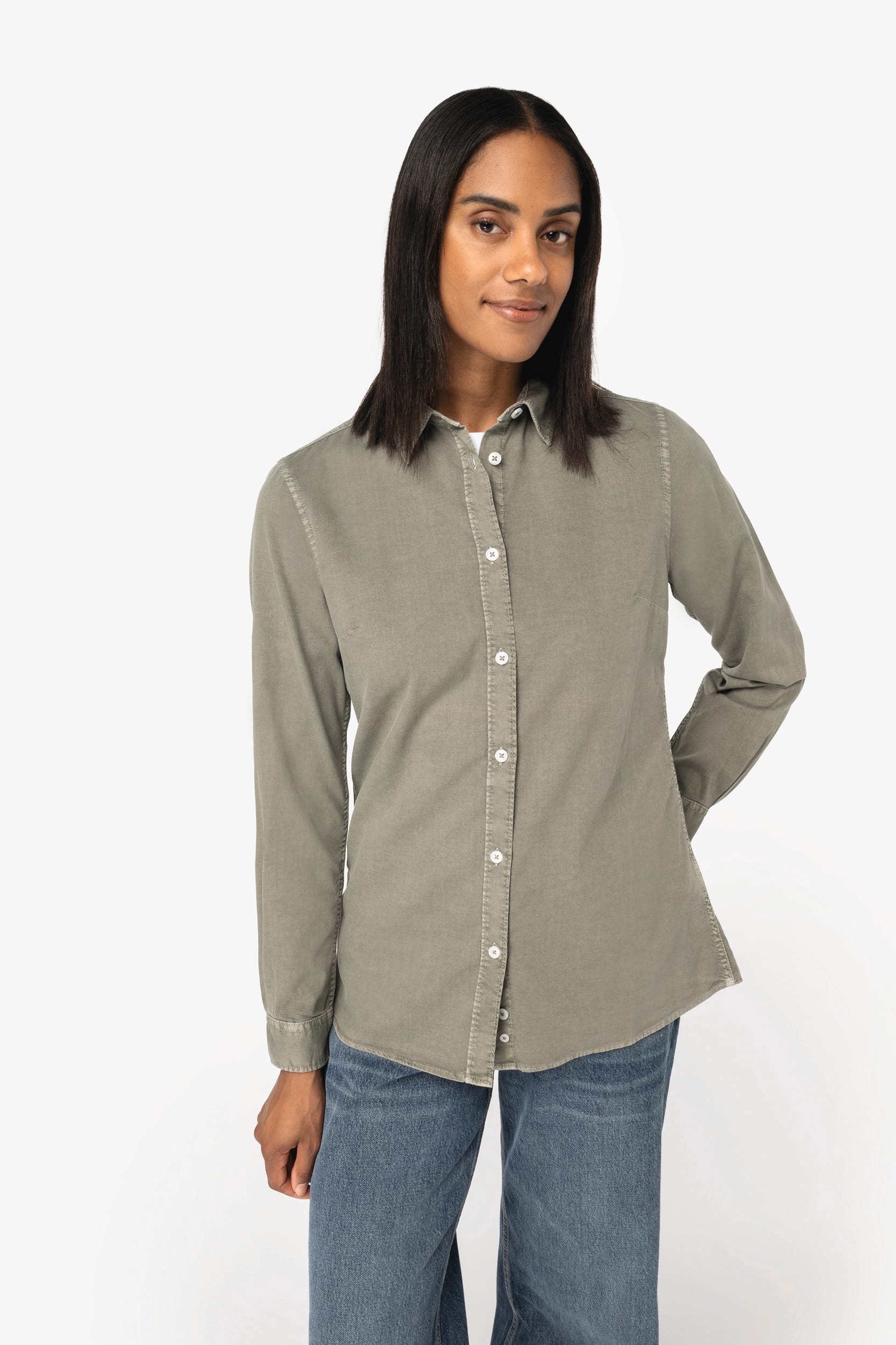 Chemise écoresponsable délavée femme - Image 1