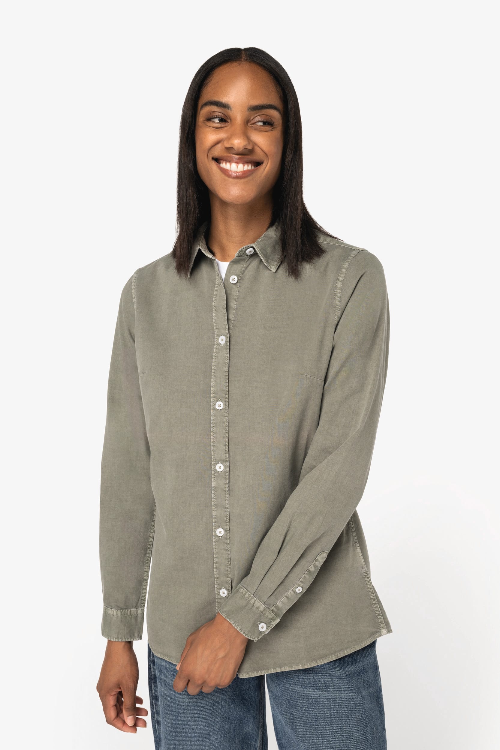 Chemise écoresponsable délavée femme - Image 3