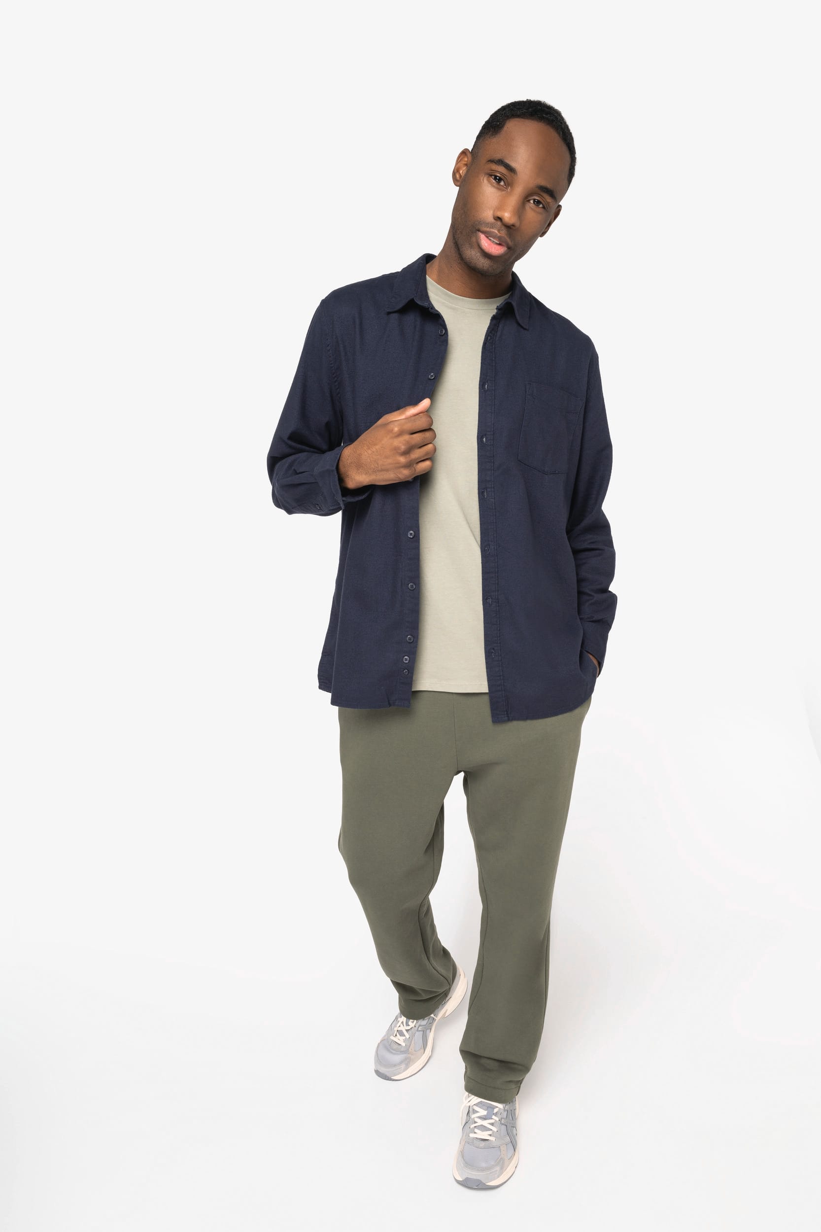 Camisa eco-responsável em flanela de homem