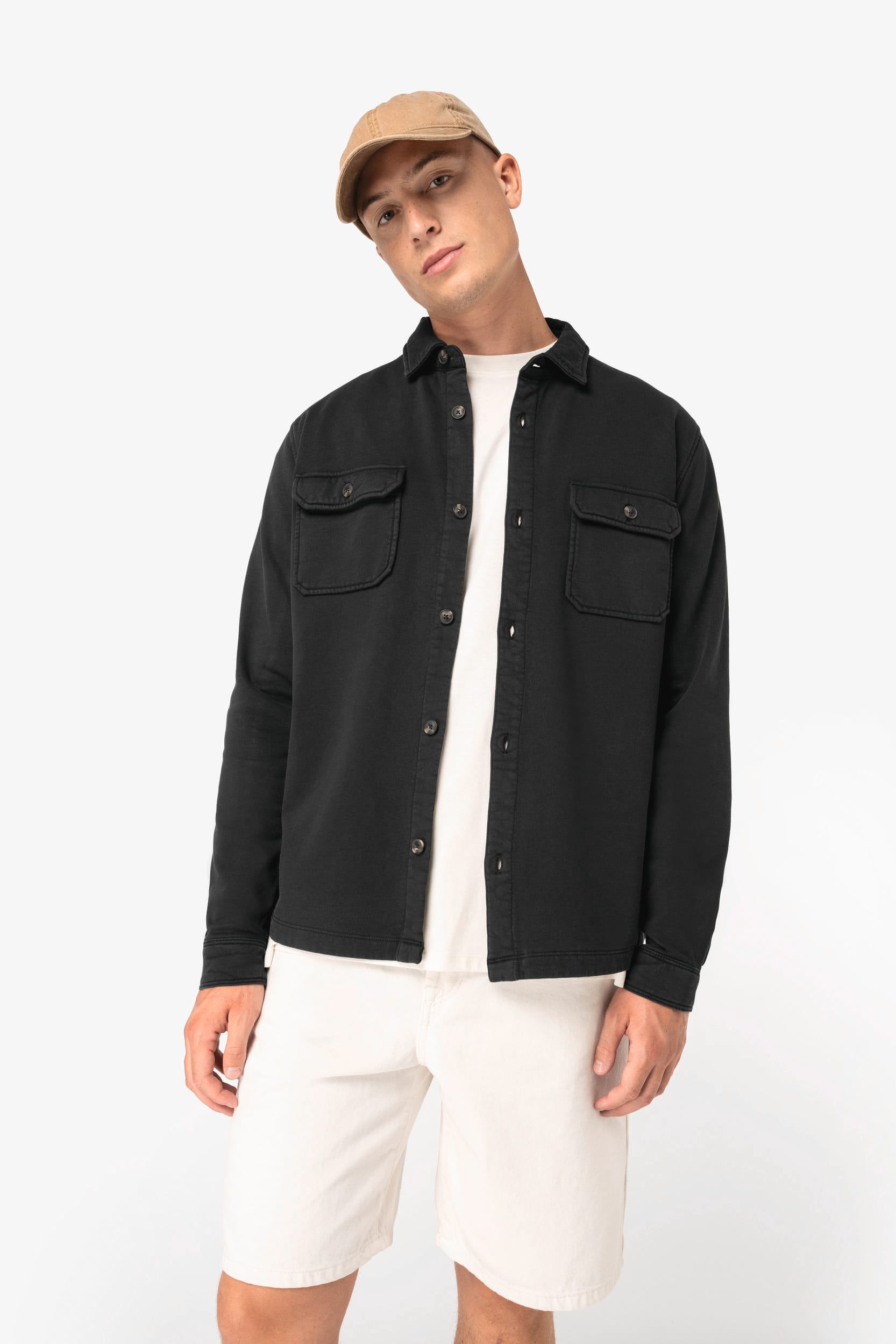 Surchemise écoresponsable délavée en molleton gratté homme - Image 4