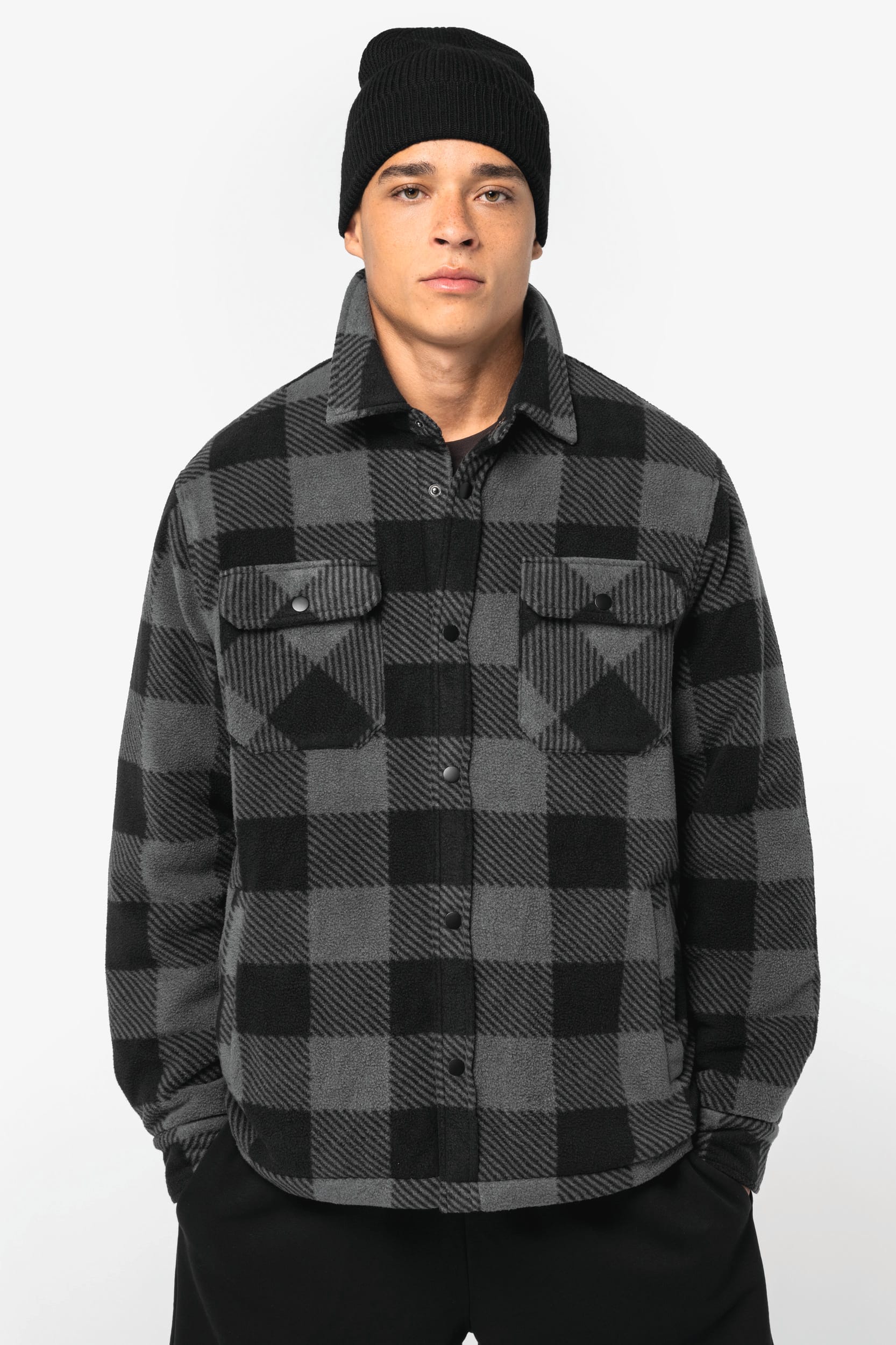 Sobrecamisa acolchada a cuadros sostenible hombre