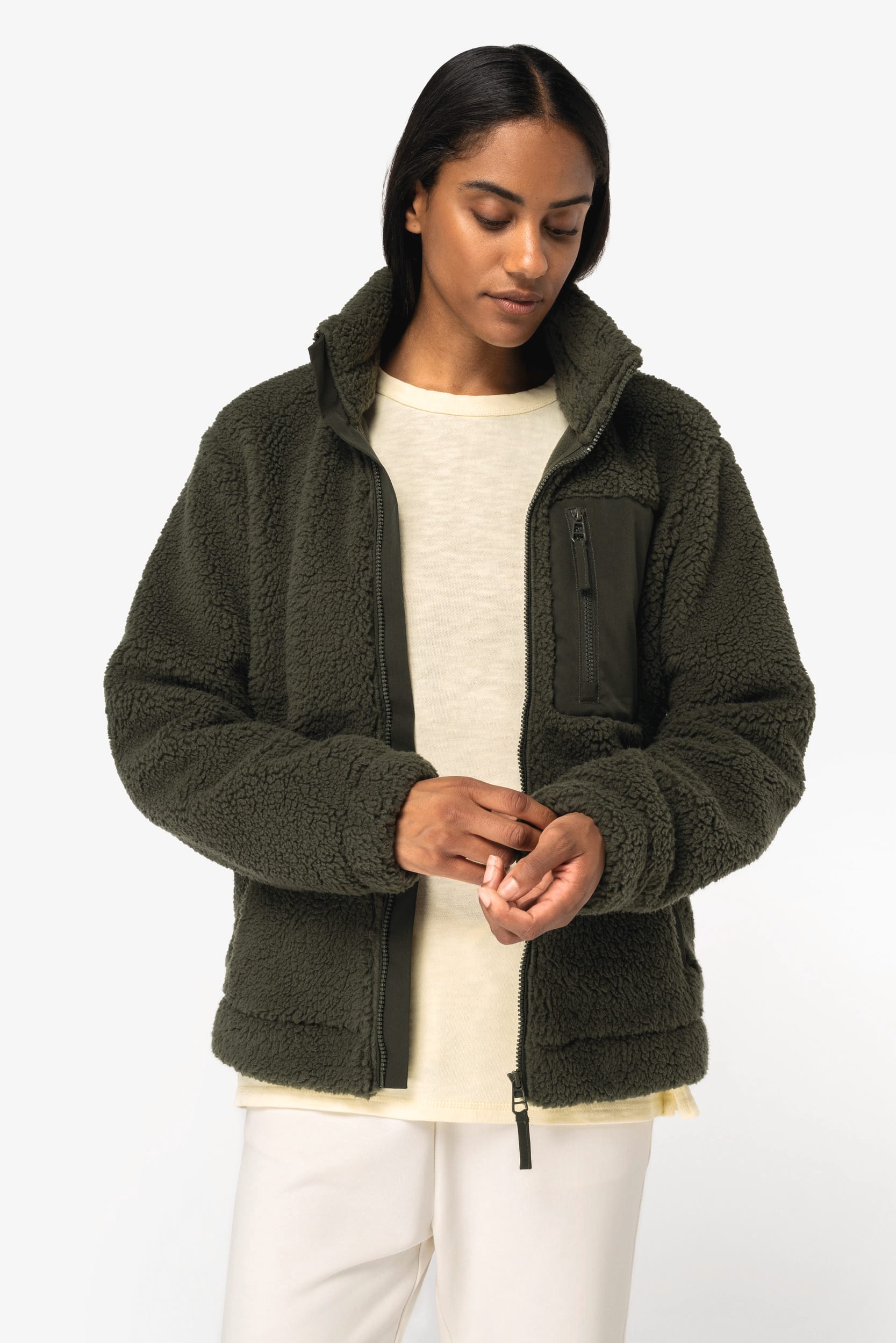 Eco-friendly unisex sherpa jacket - Native Spirit