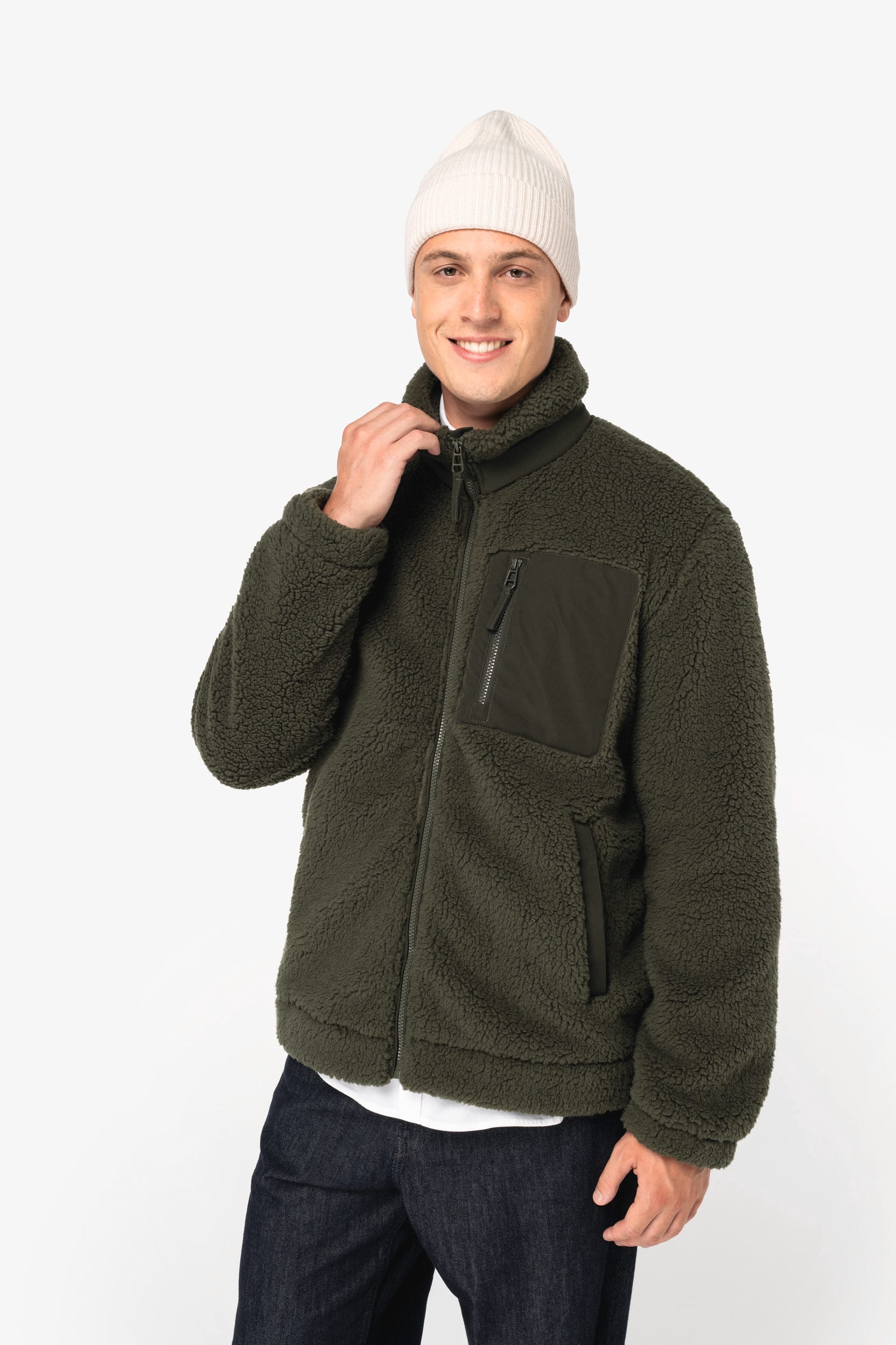Eco-friendly unisex sherpa jacket - Native Spirit