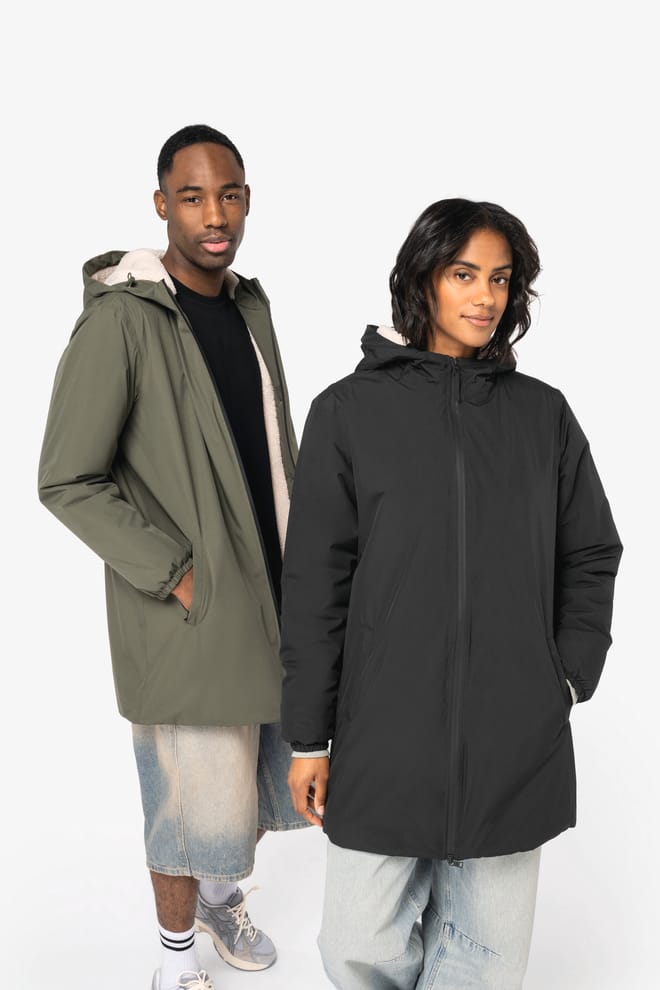 Chaqueta ecorresponsable impermeable con forro de sherpa unisex